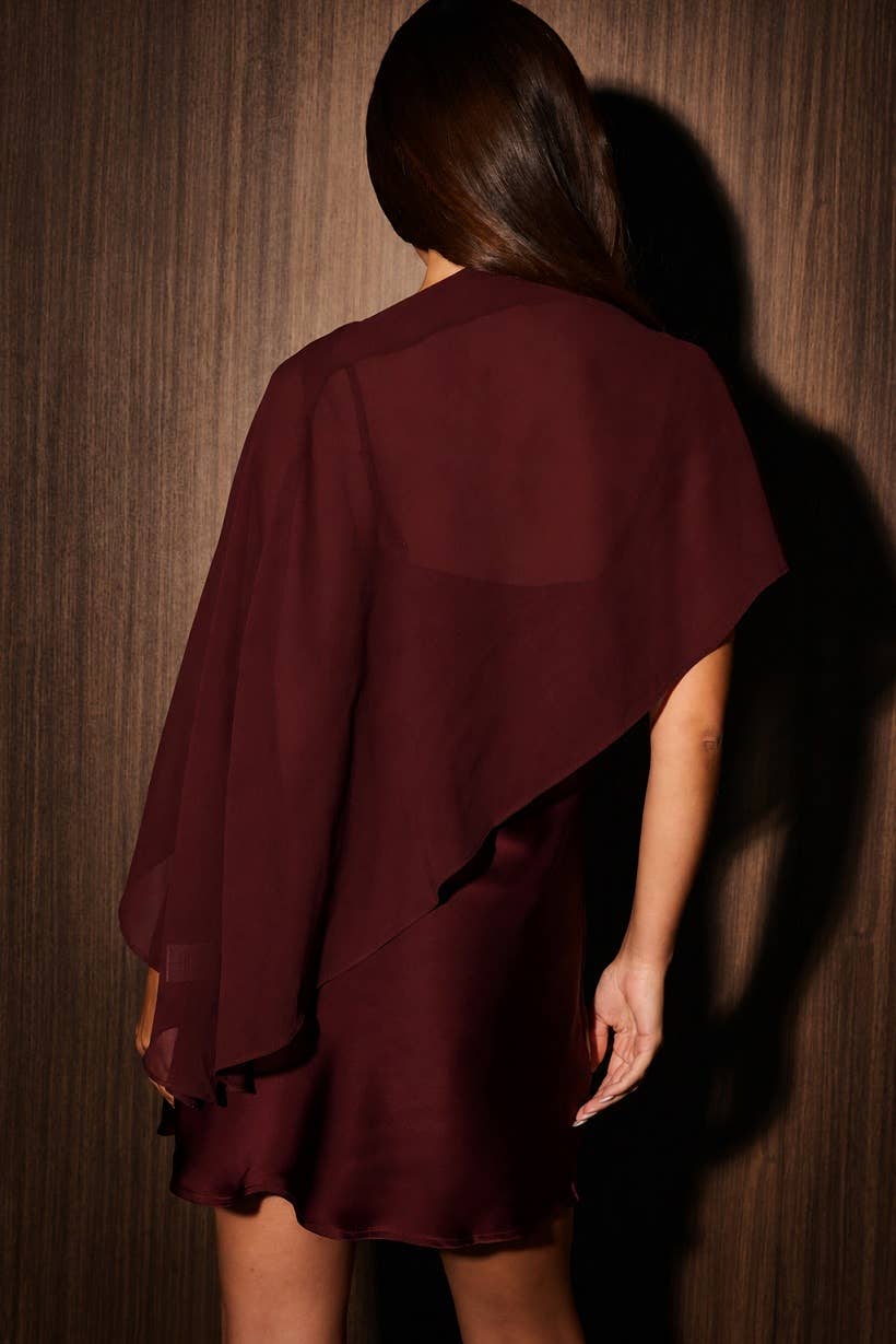 Burgundy cape dress