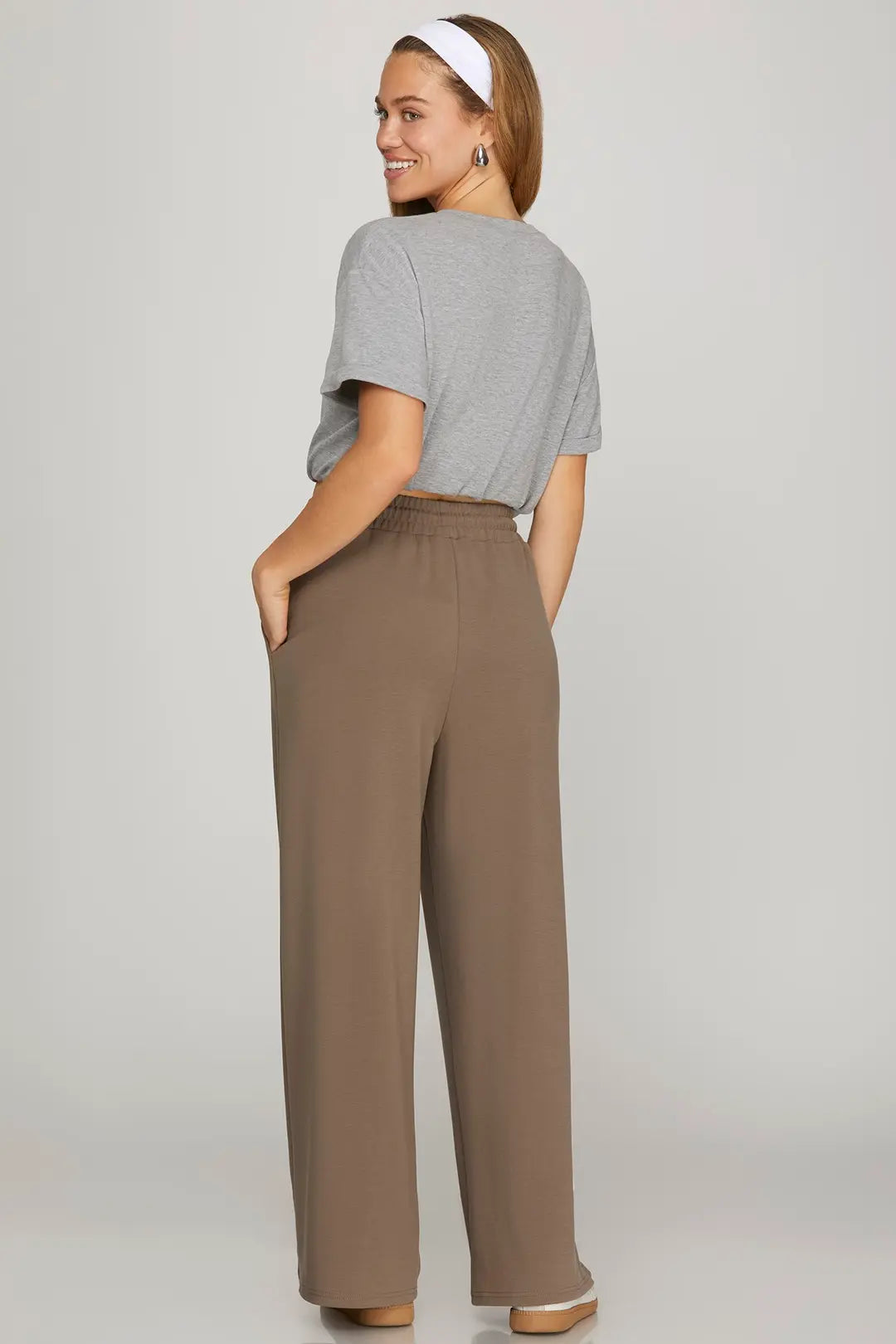 the nicole wide leg knit pants mocha
