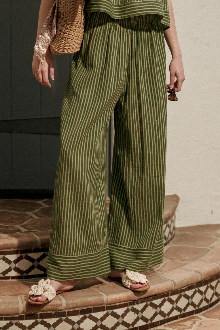 olive striped pant
