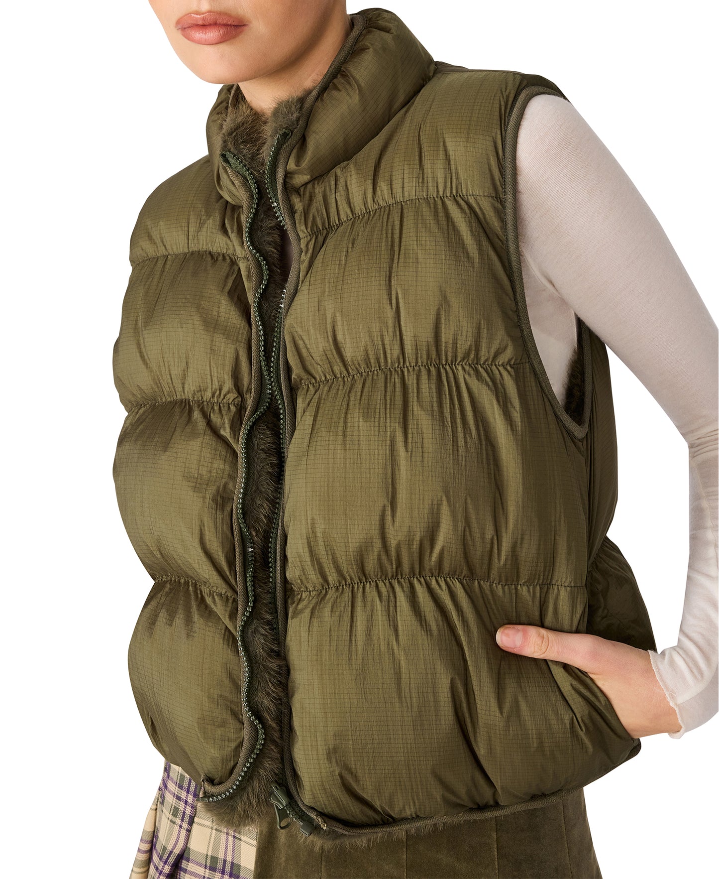 brady reversible olive vest