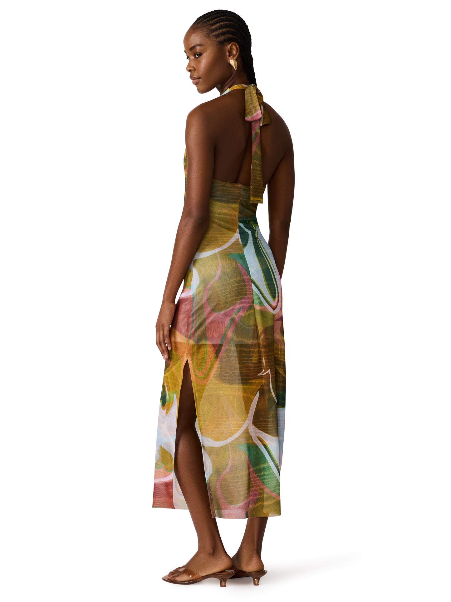 jasyln marble halter dress