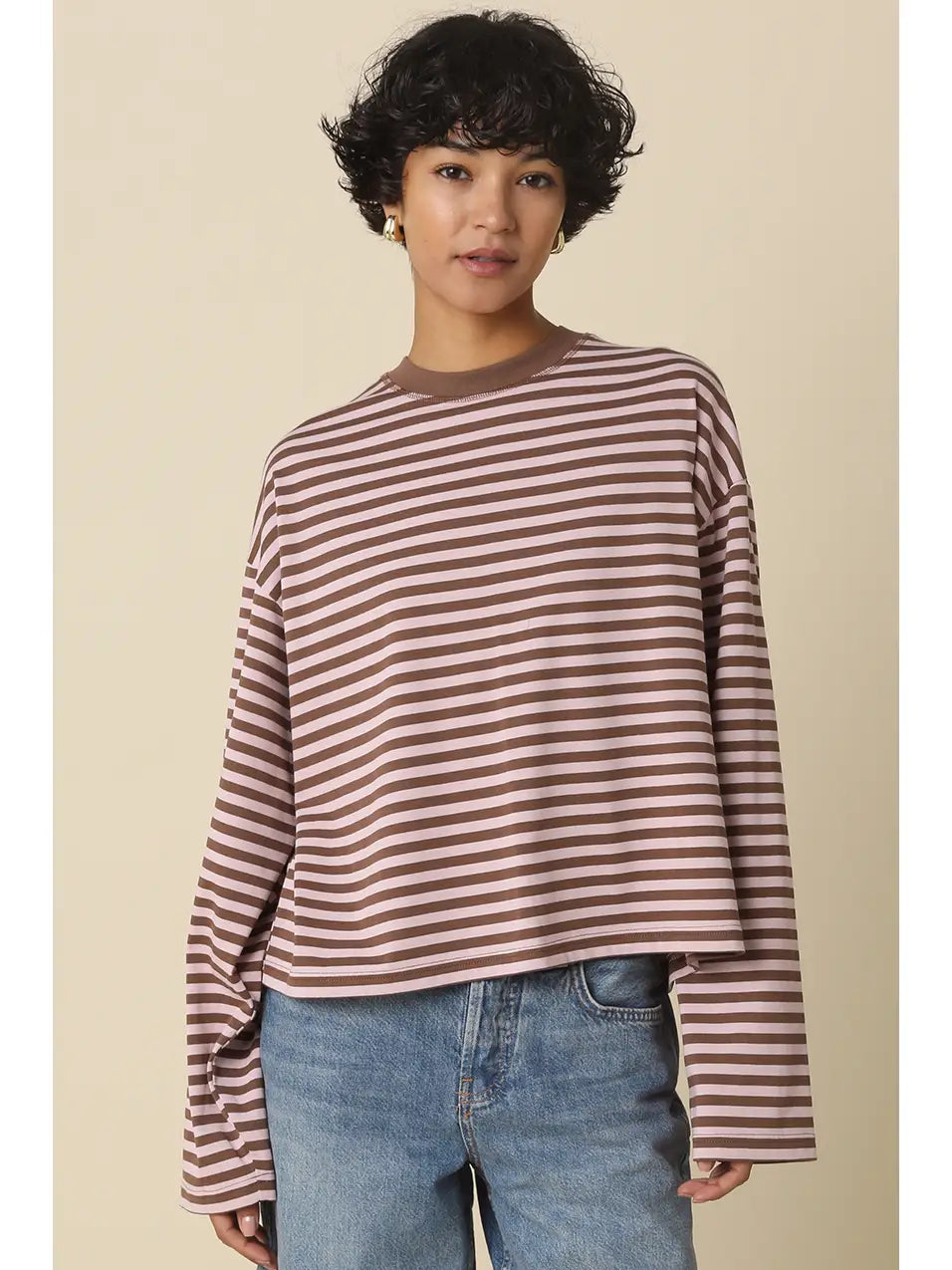 jena pink/brown stripe longsleeve