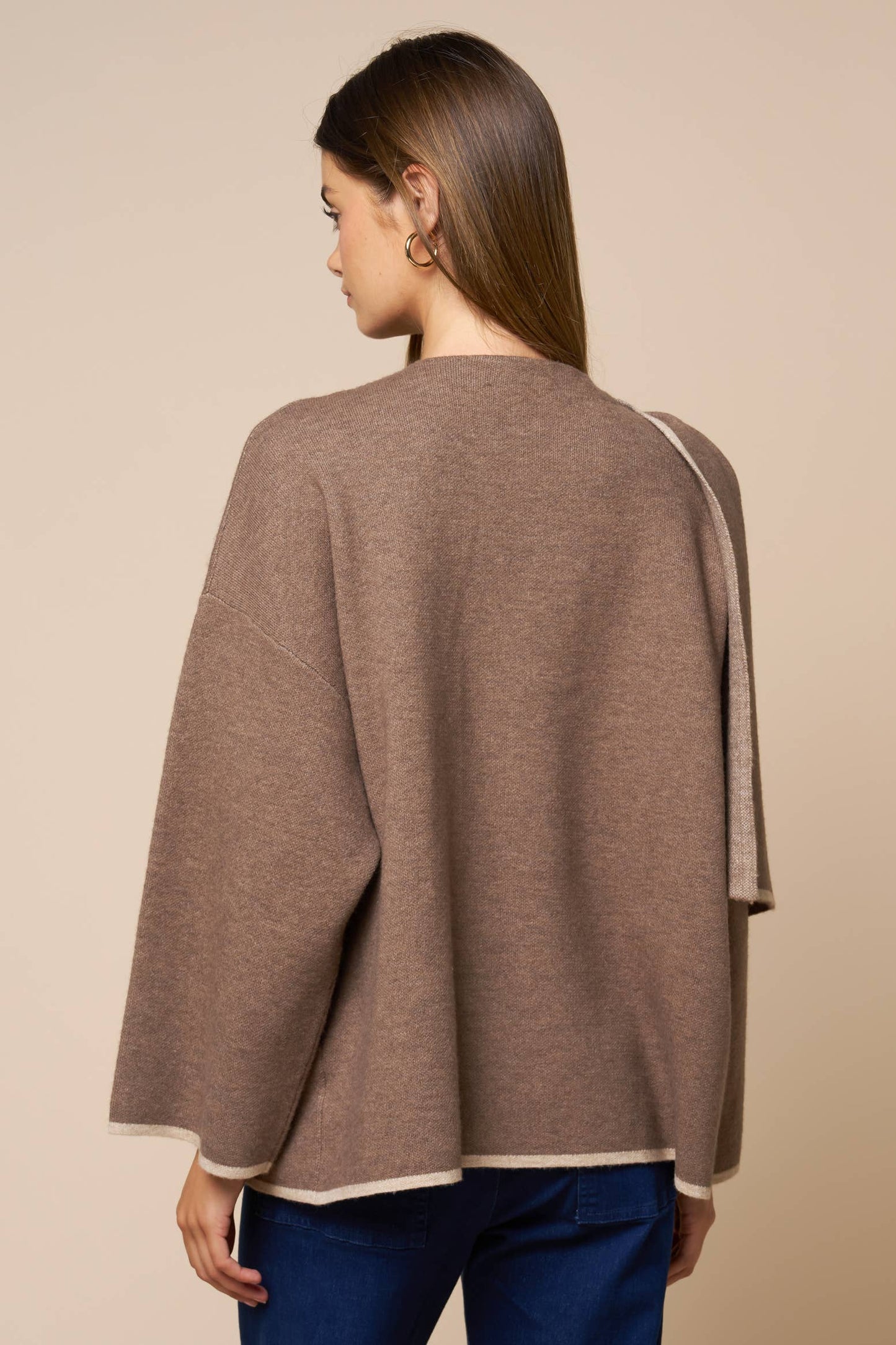 Mocha wrap knit top