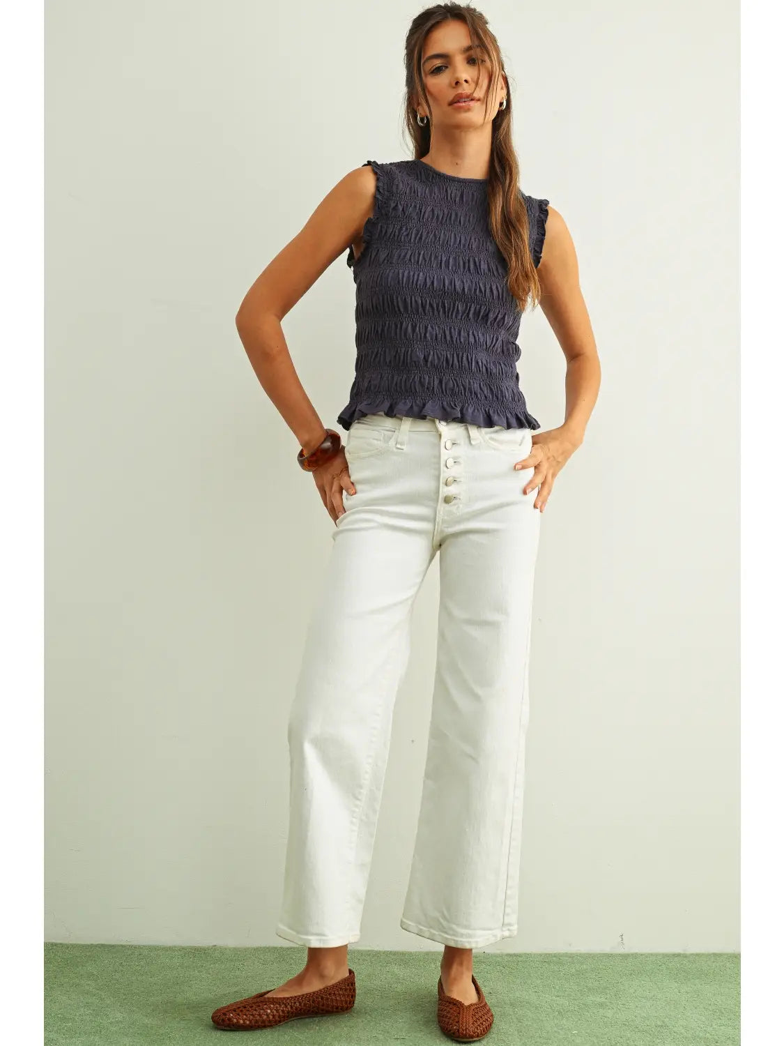 annie smocked tank