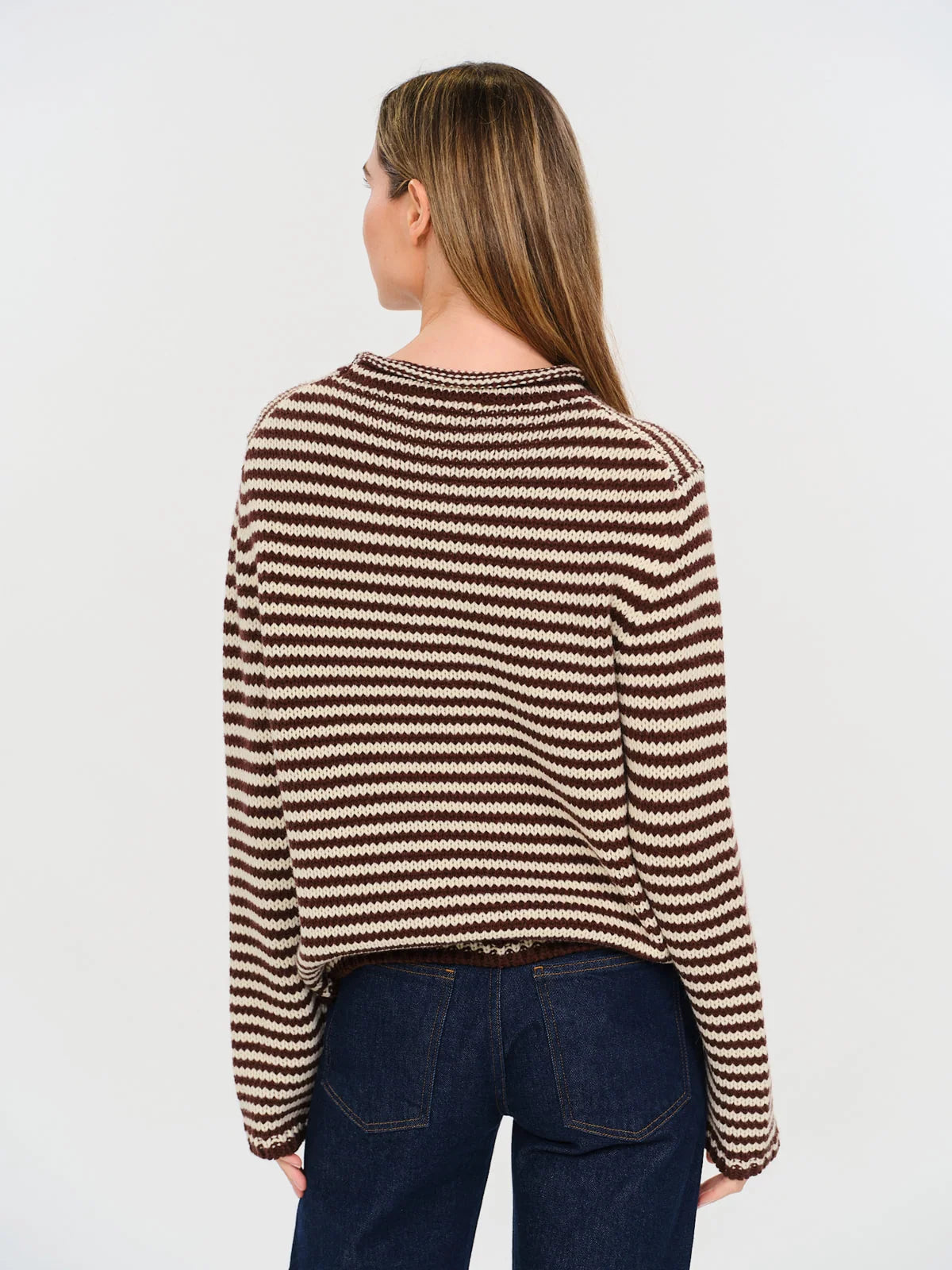 ruby brown oversized stripe knit