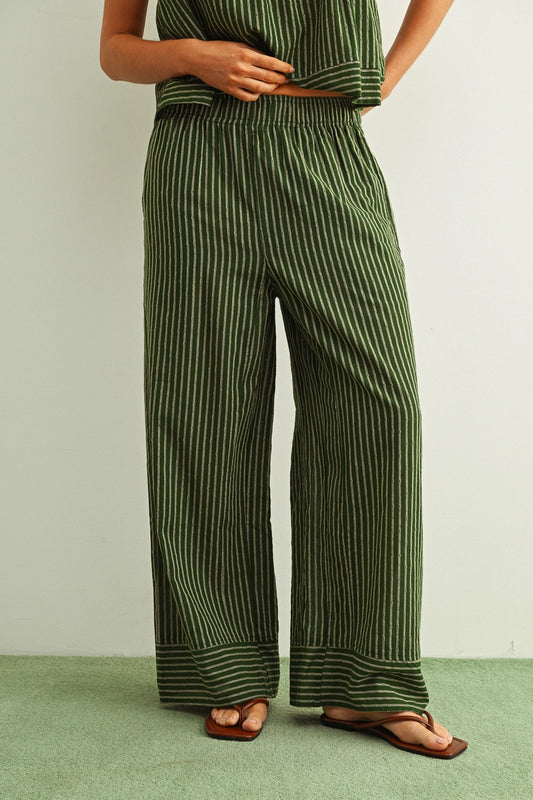 olive striped pant