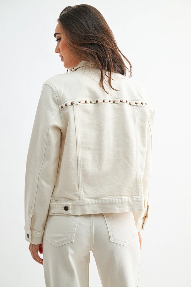 Stevie cream studded jacket