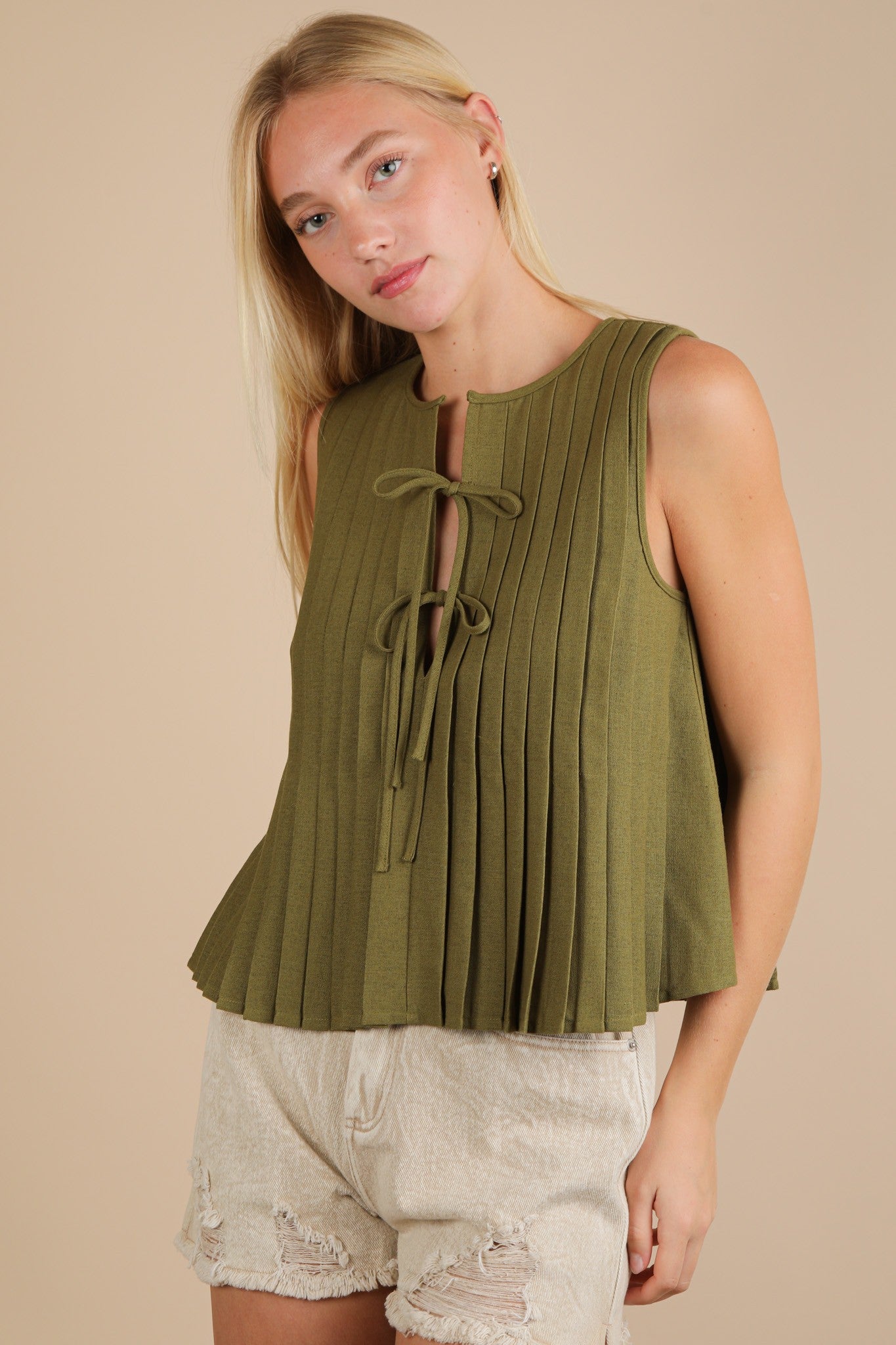 farmers market pleated blouse