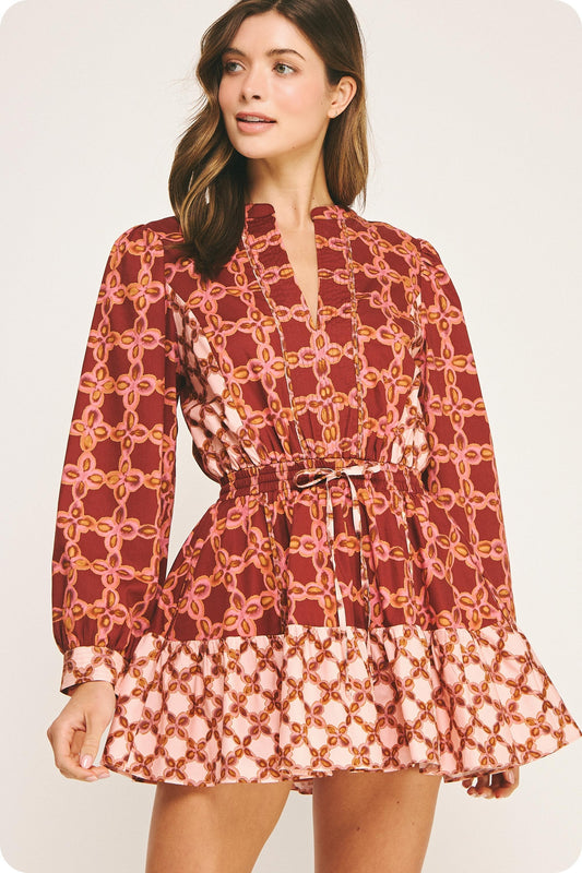 molly color block mini dress