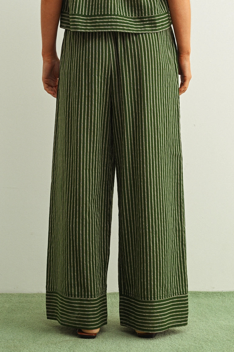 olive striped pant