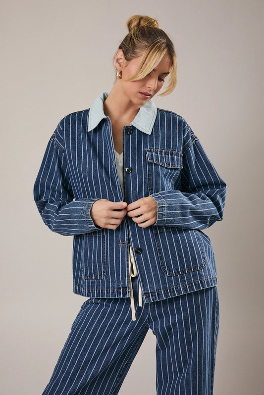 maura stripe barn jacket
