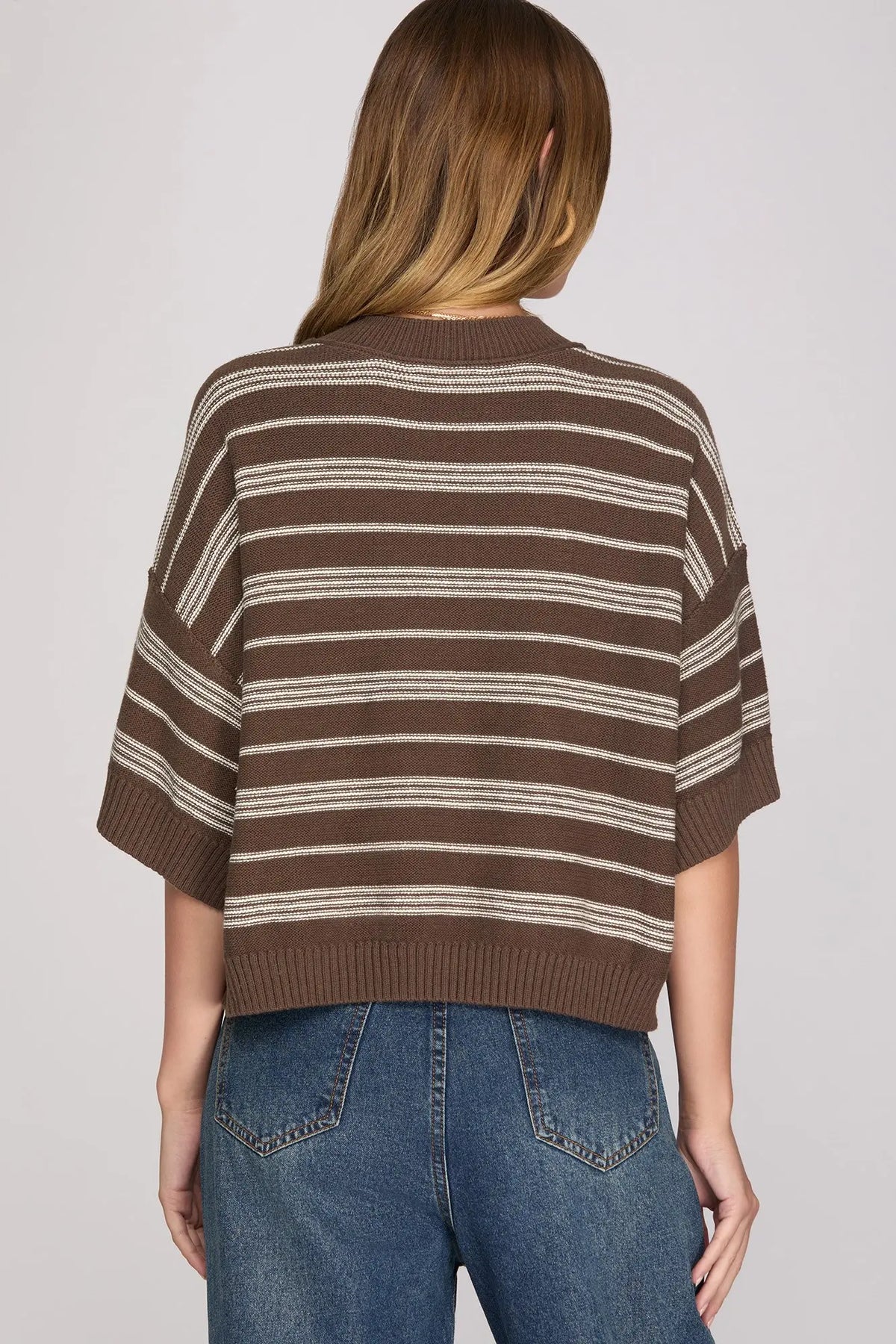 lee striped short sleeve knit