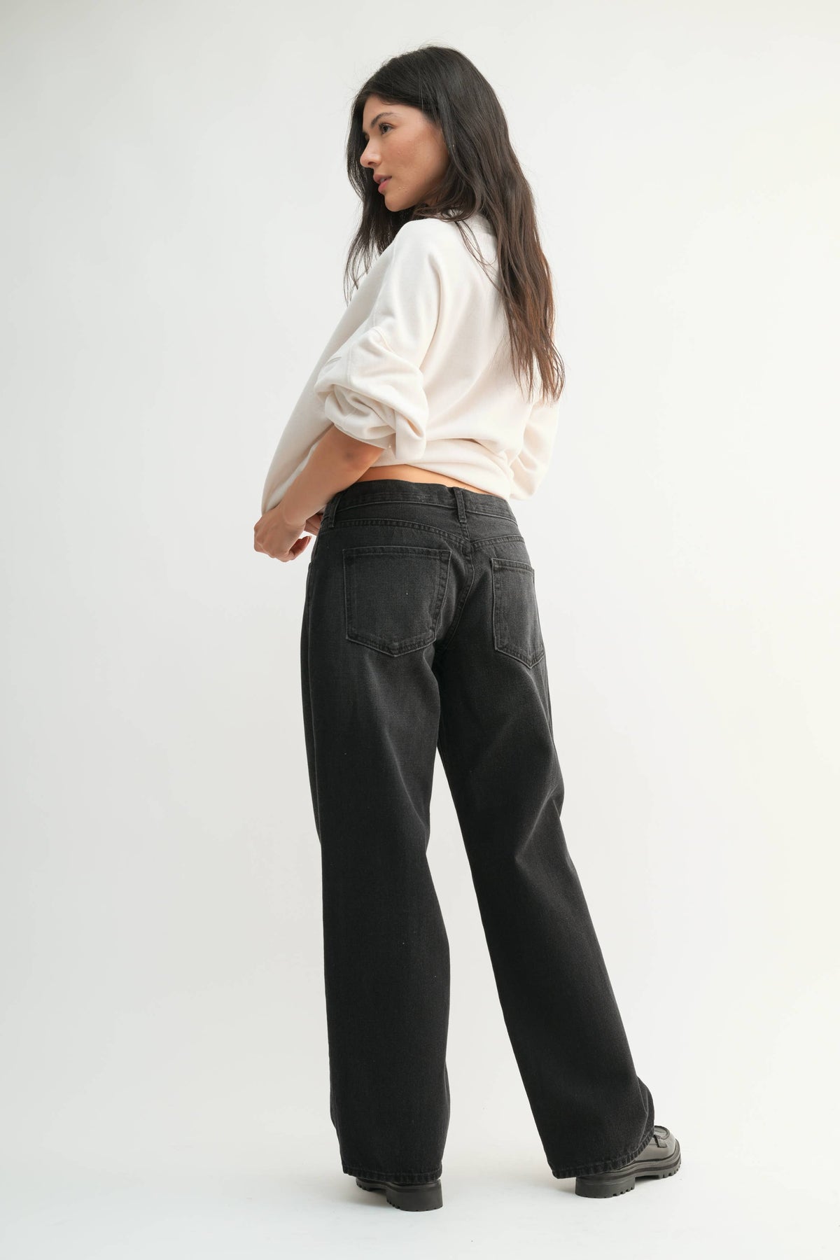 Classic Low Rise Baggy Slouch washed black
