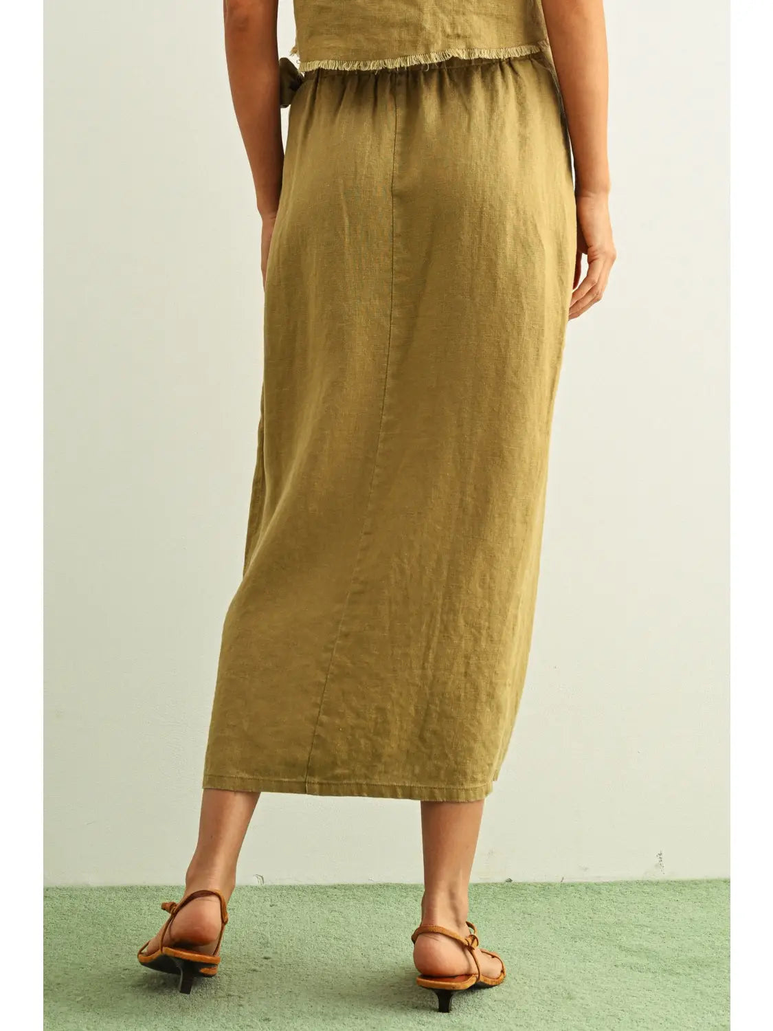 ari raw hem wrap skirt
