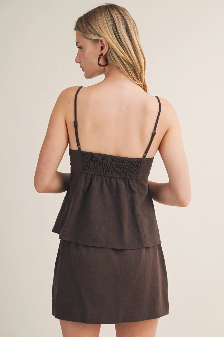 bali chocolate beaded tank