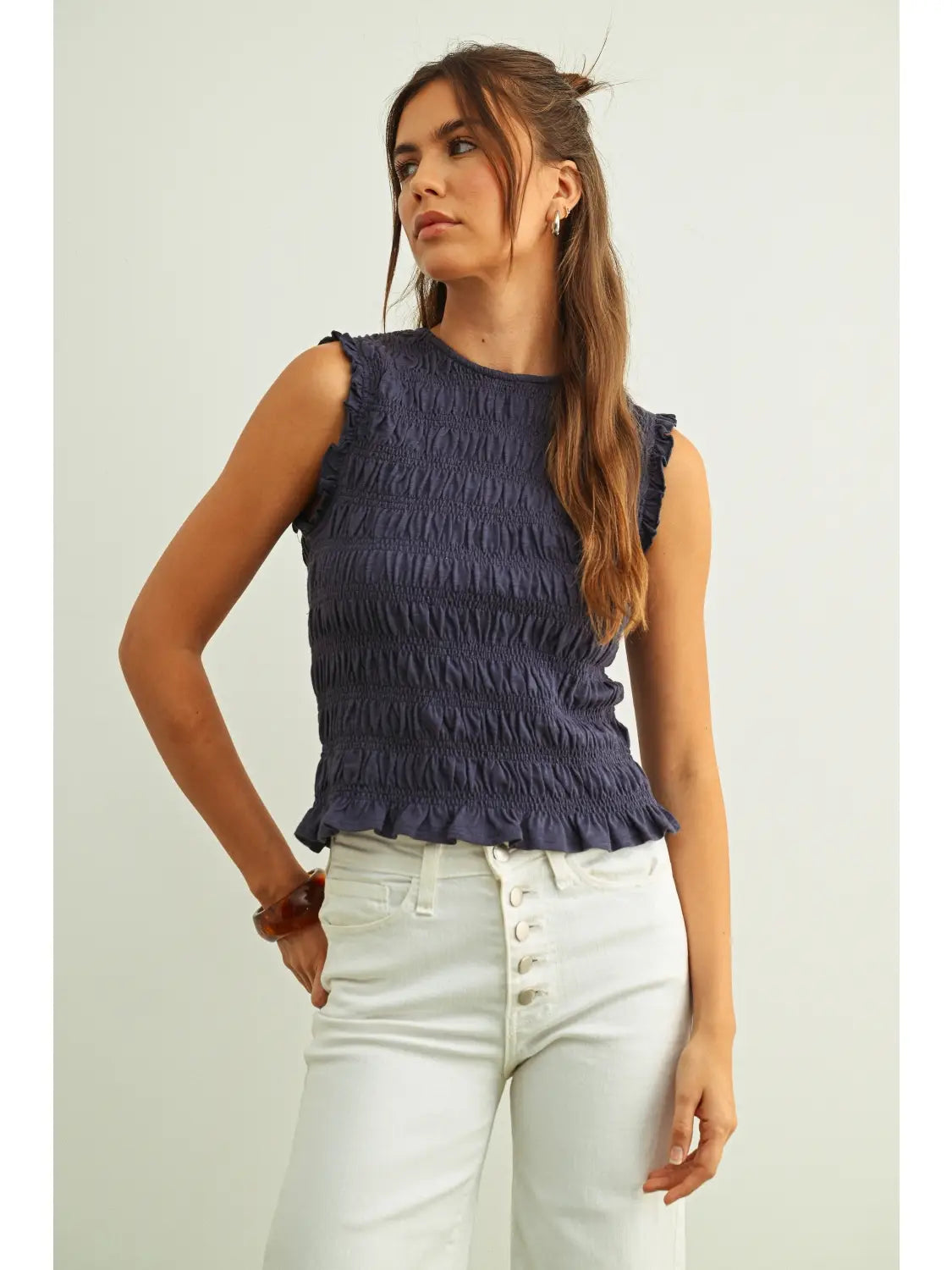 annie smocked tank