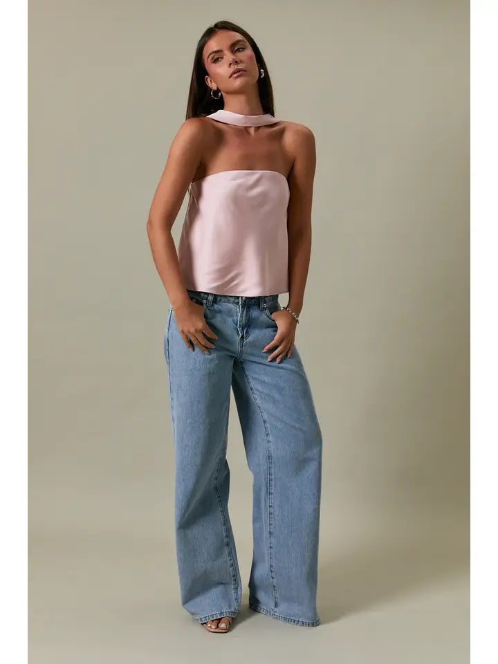 baby pink satin dreams blouse