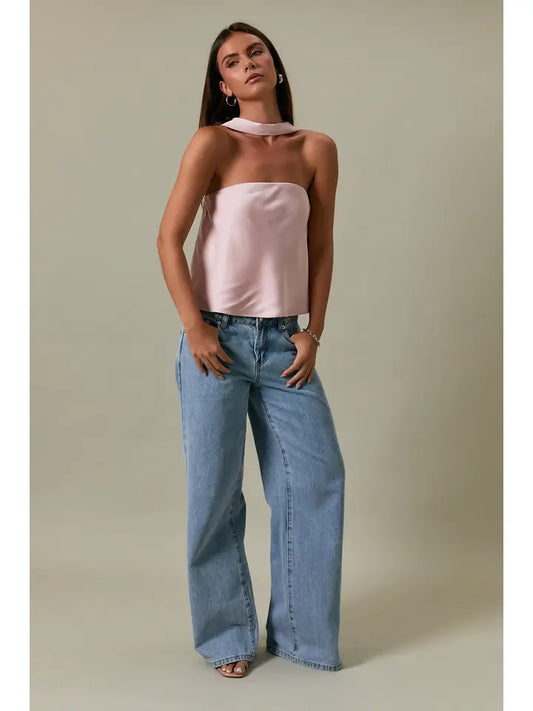 baby pink satin dreams blouse