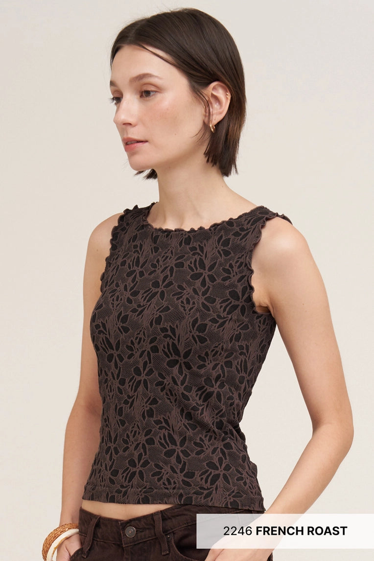 french roast floral lettuce edge tank