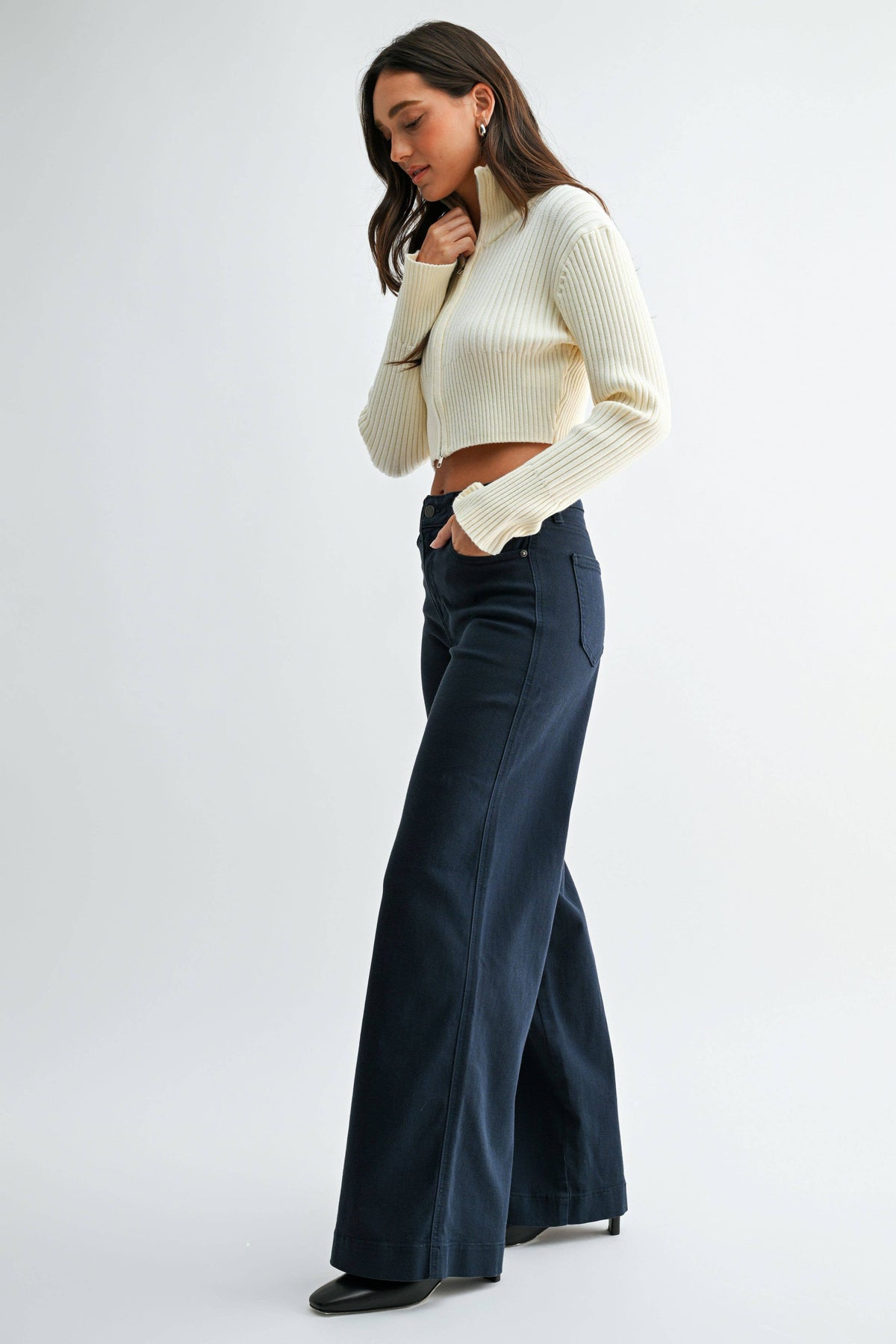 navy full lenght wide leg