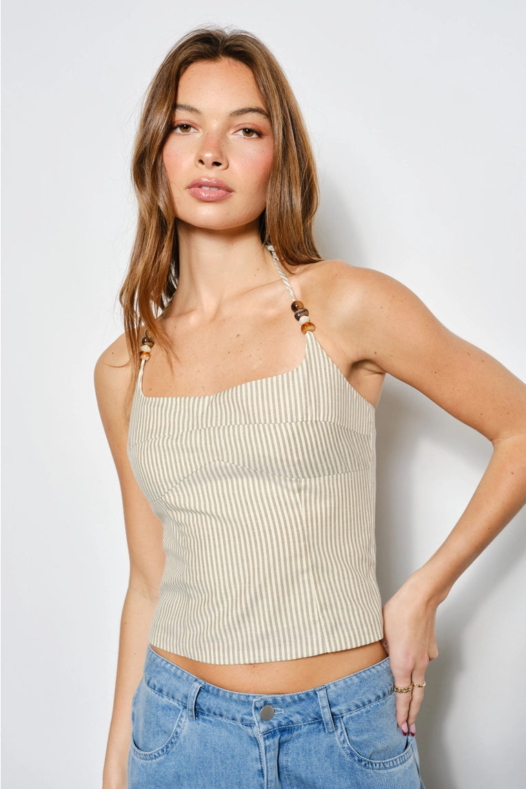 flynn beaded halter tank
