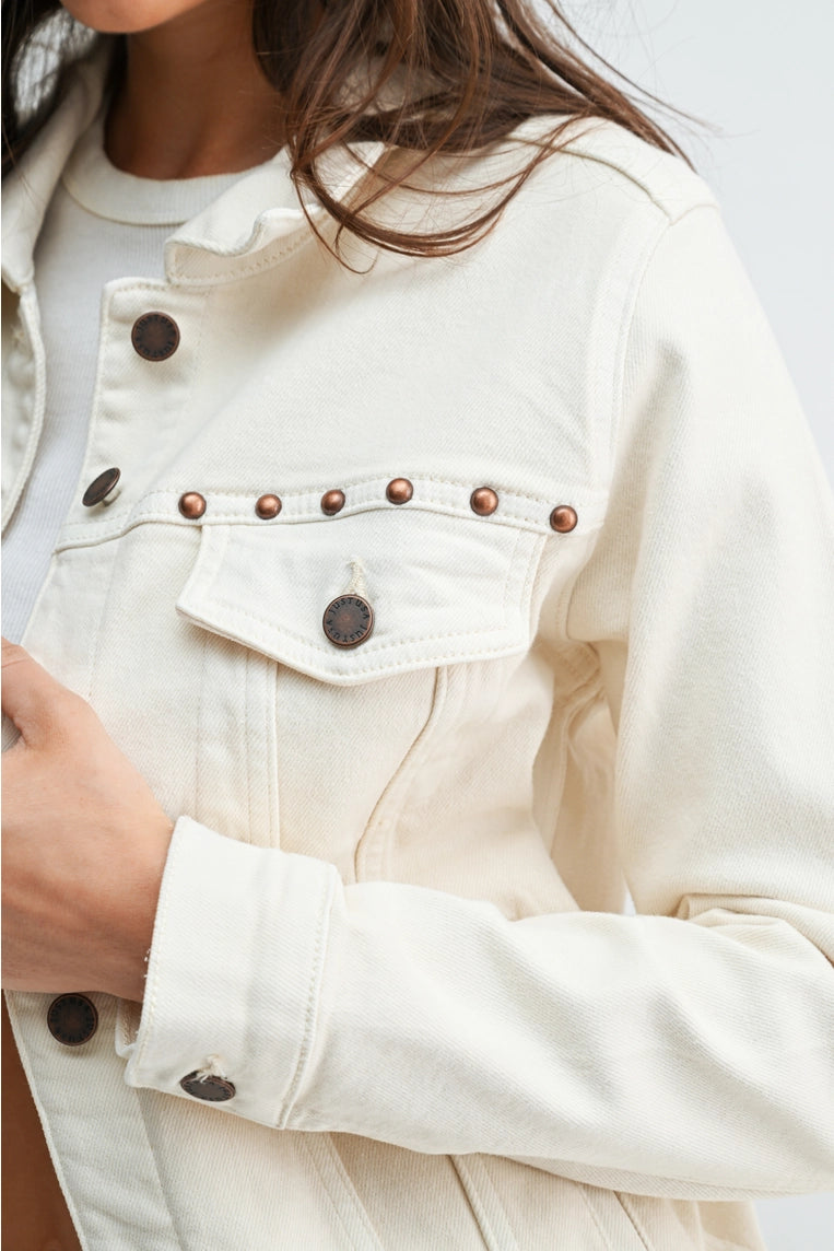 Stevie cream studded jacket
