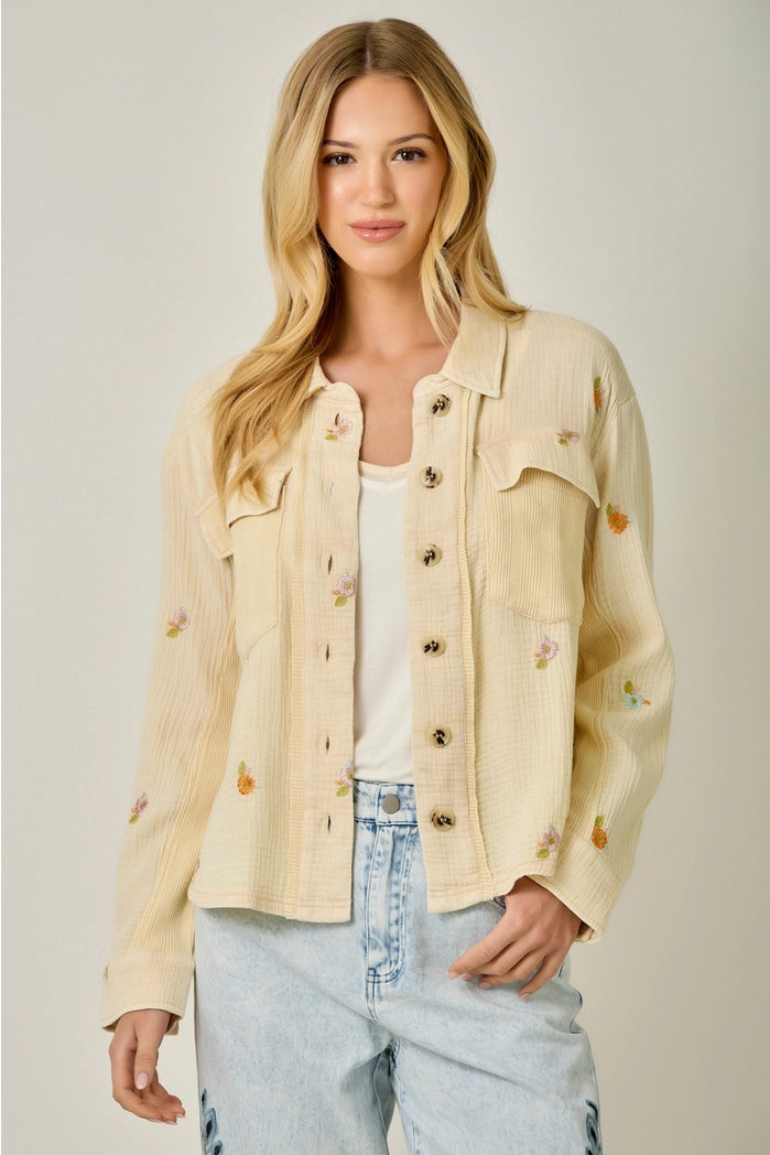lily floral embroidered jacket