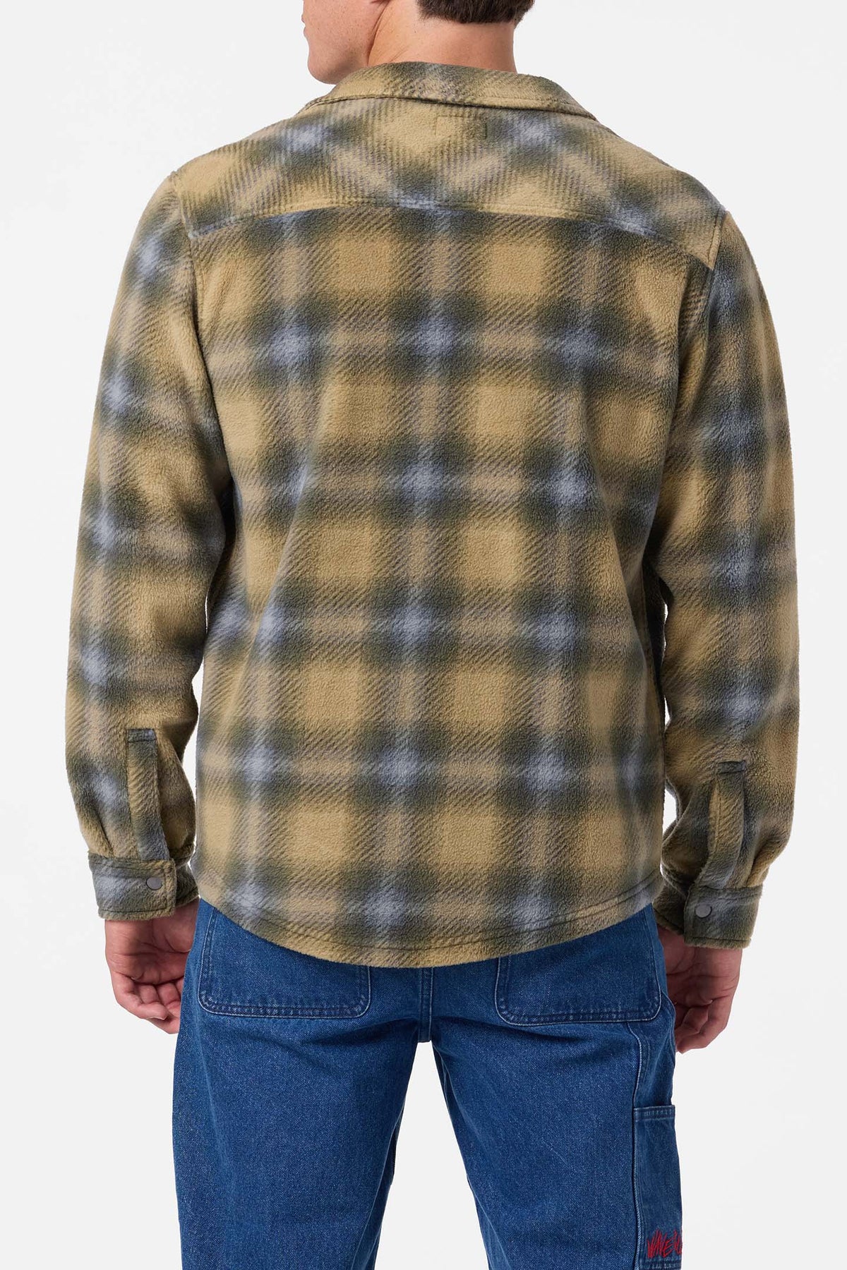 glacier plaid supper fleece twill