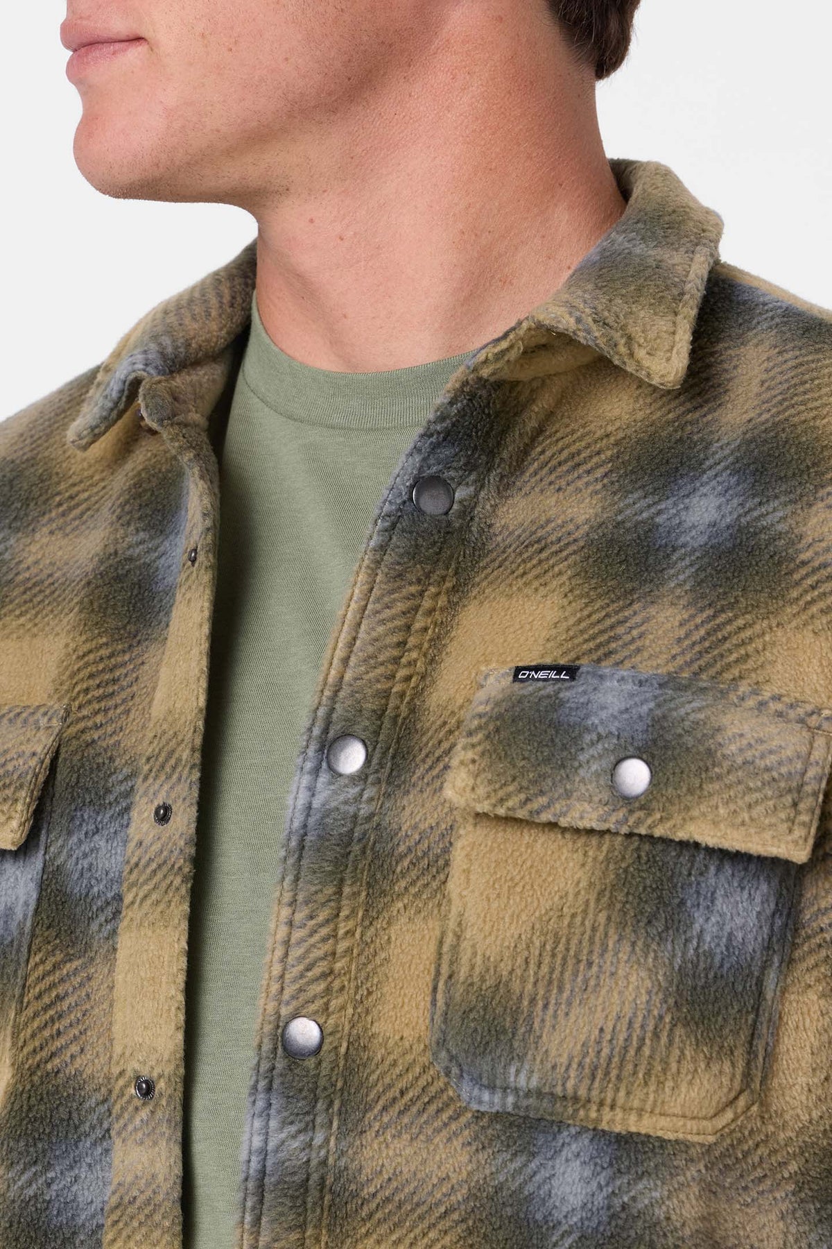 glacier plaid supper fleece twill