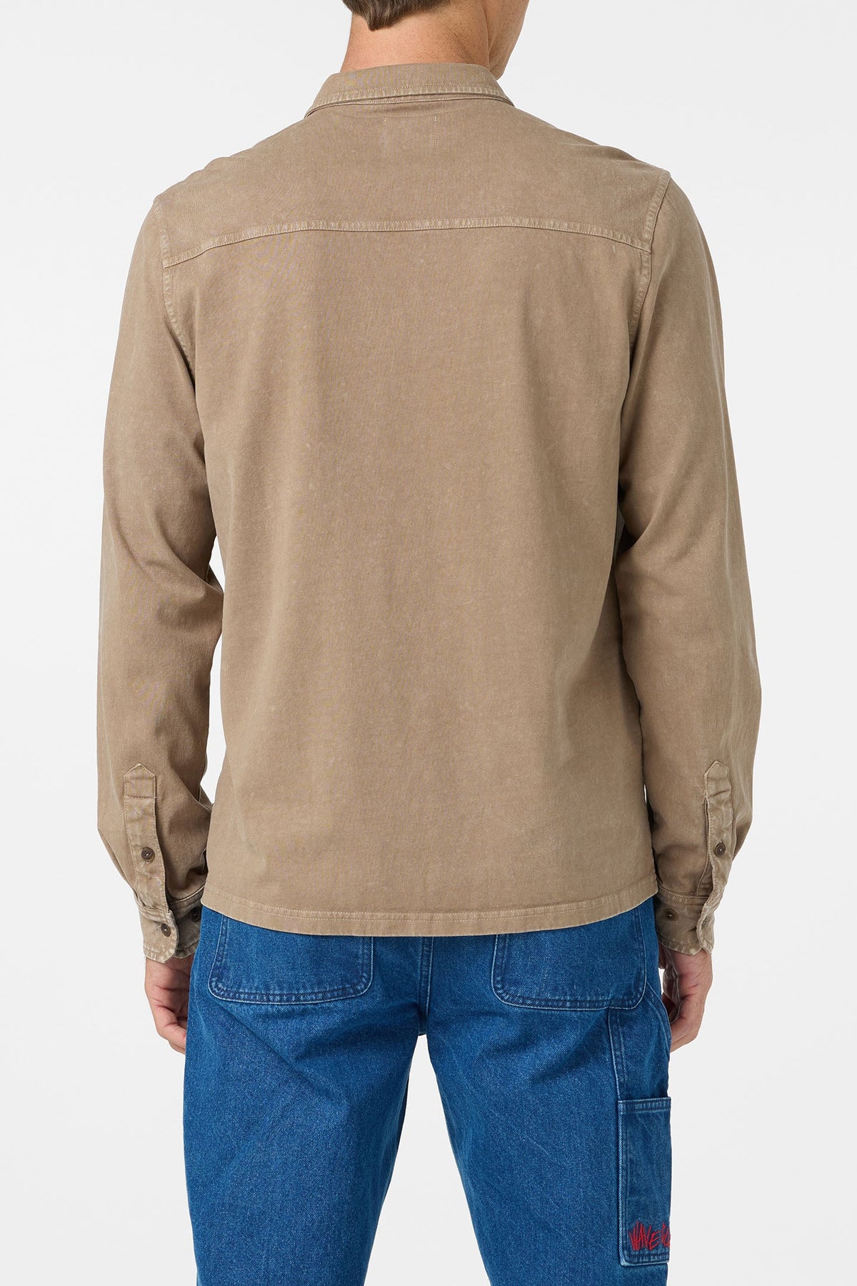 khaki button front knit