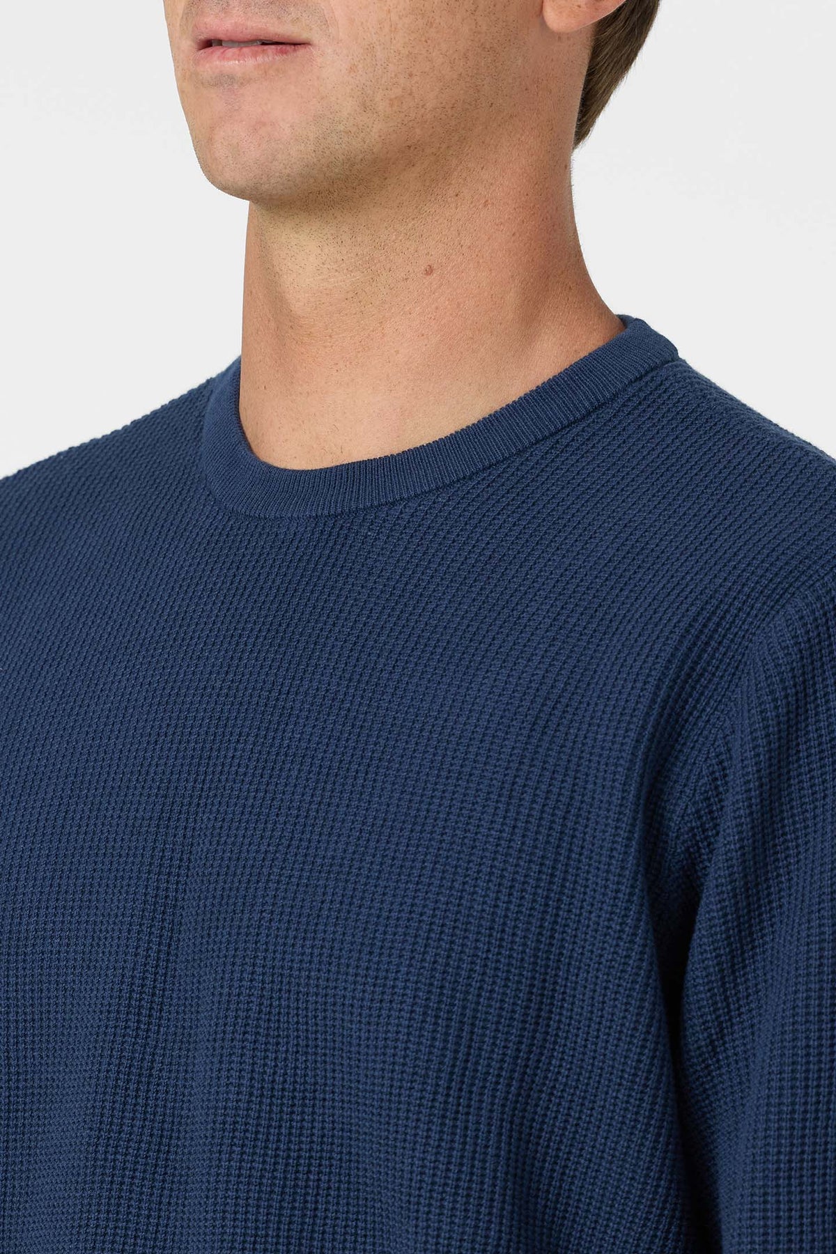 roscoe waffle sweater navy