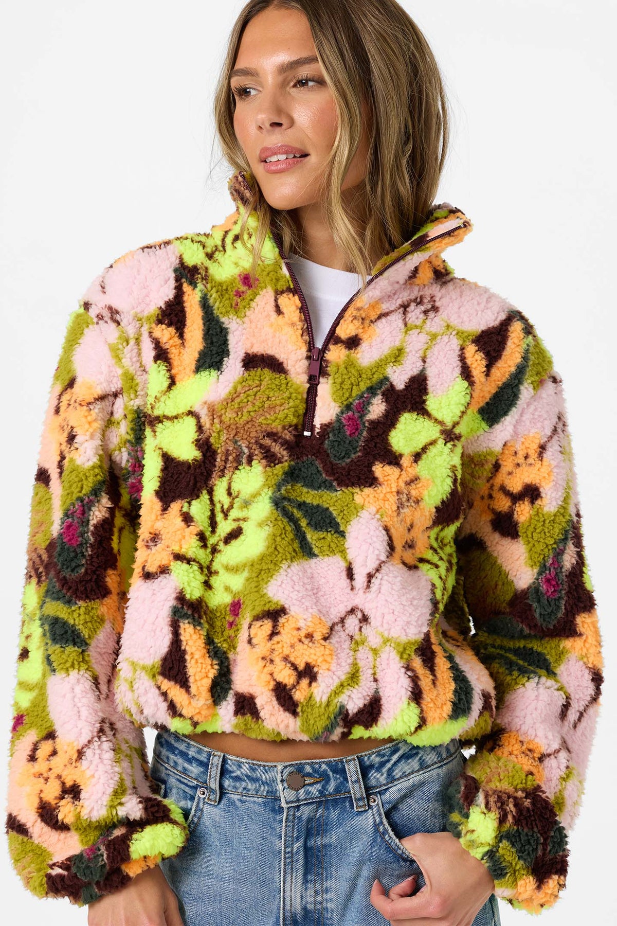 Kacey High Pile Chartreuse Jacket