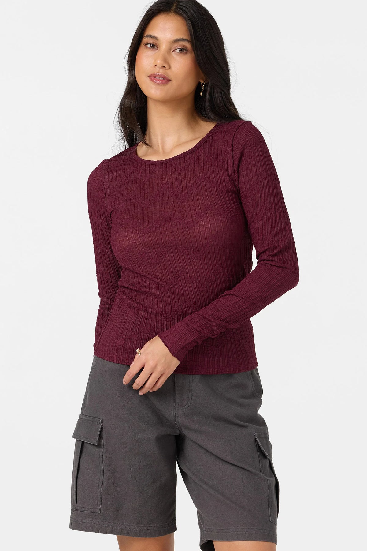 marliz pointelle long sleeve fig