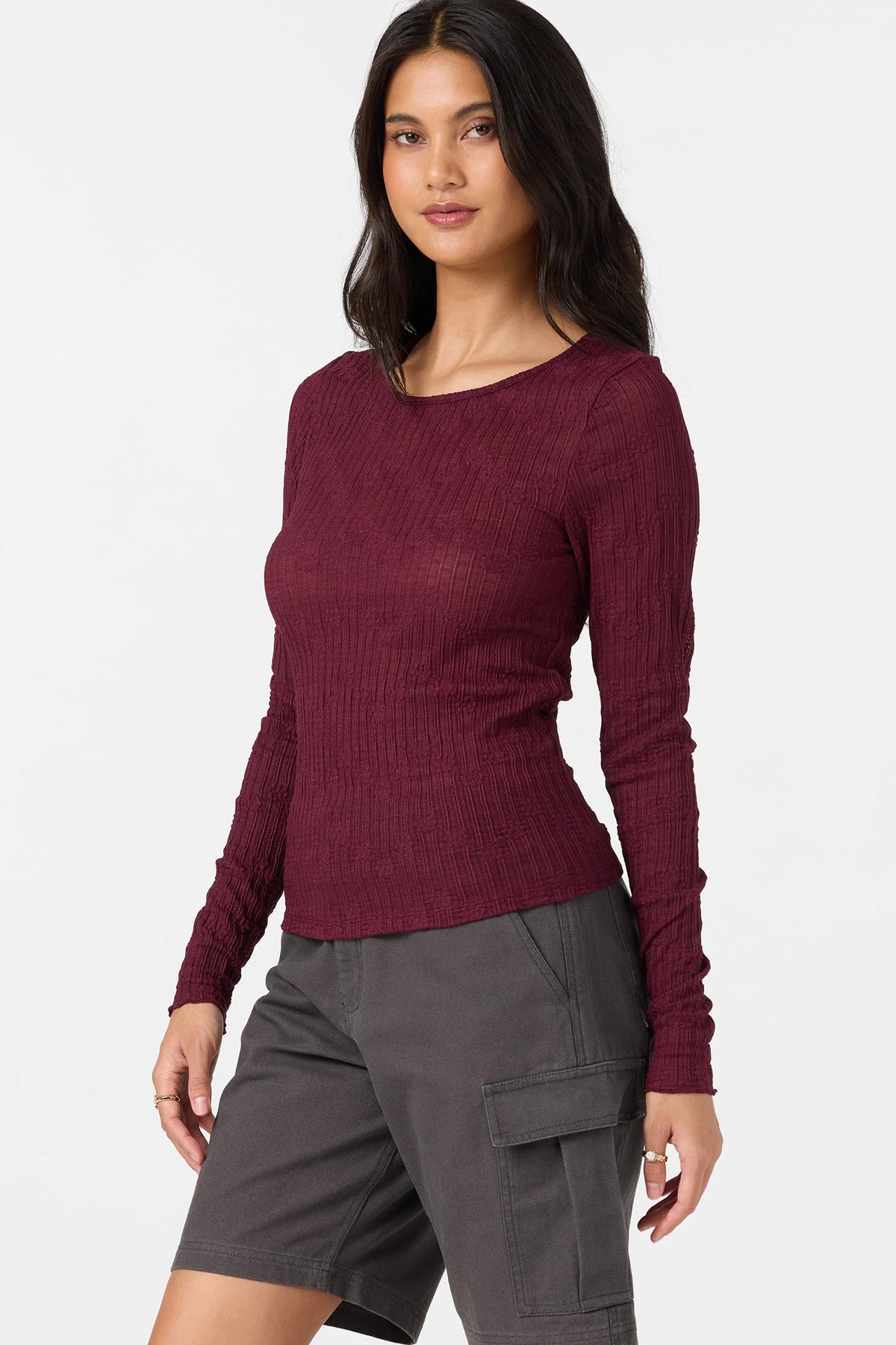 marliz pointelle long sleeve fig