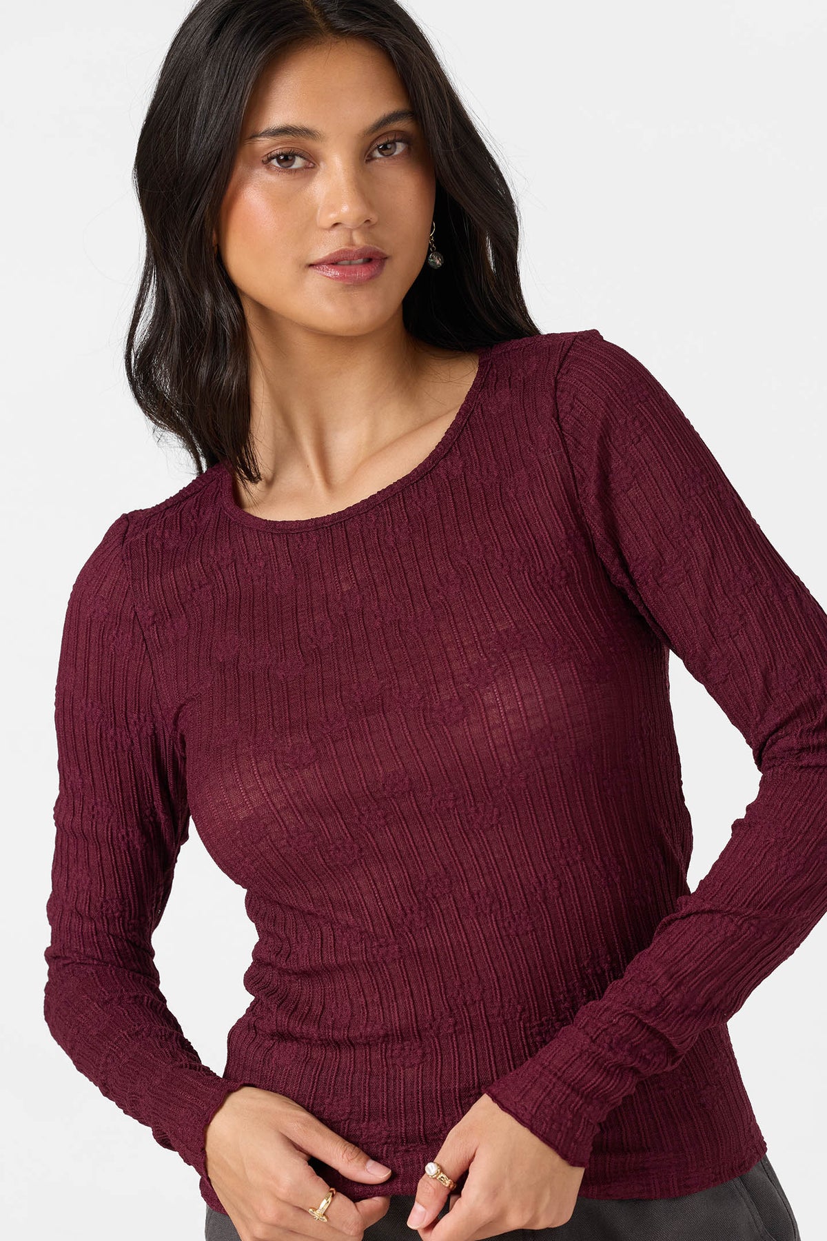 marliz pointelle long sleeve fig