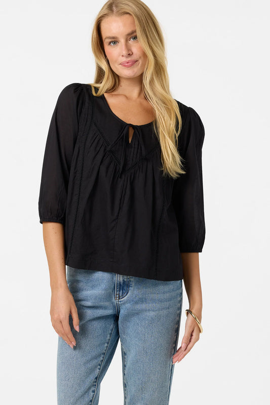 tomi black boho blouse