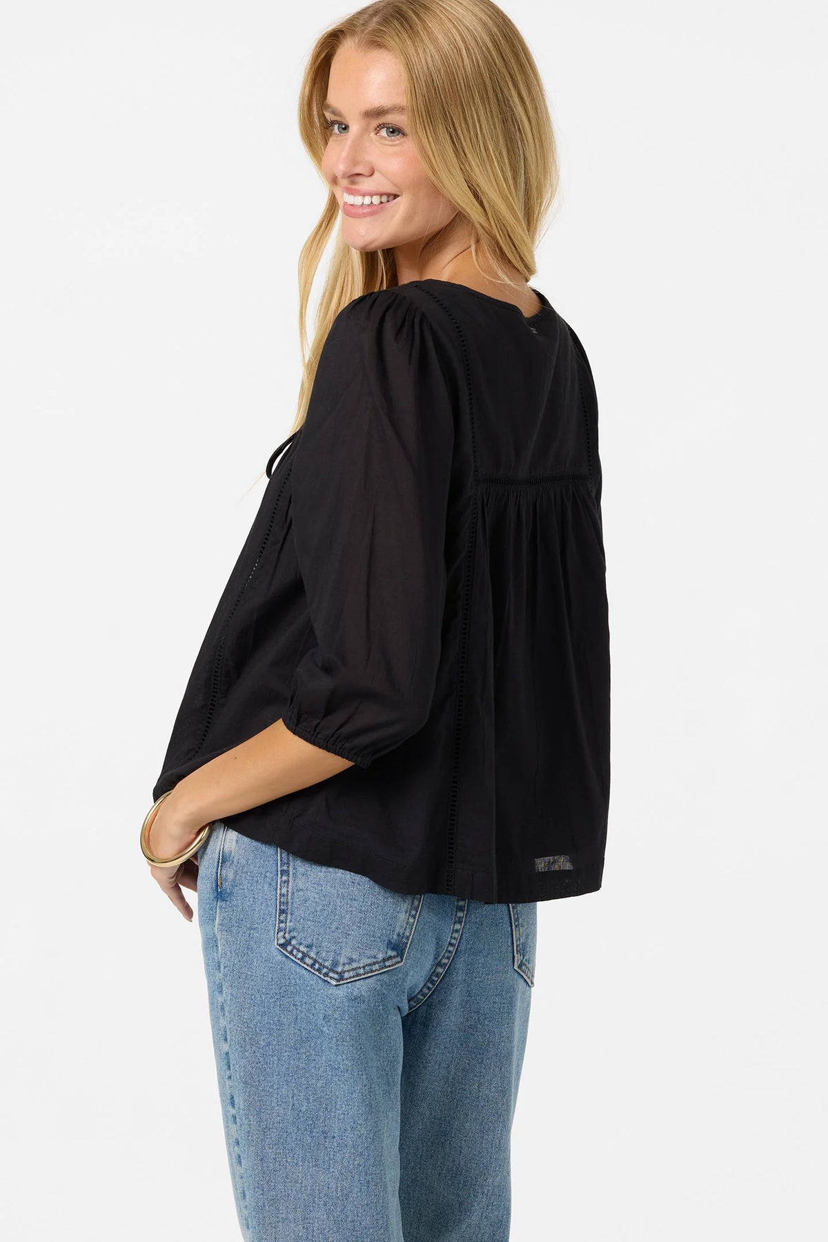 tomi black boho blouse