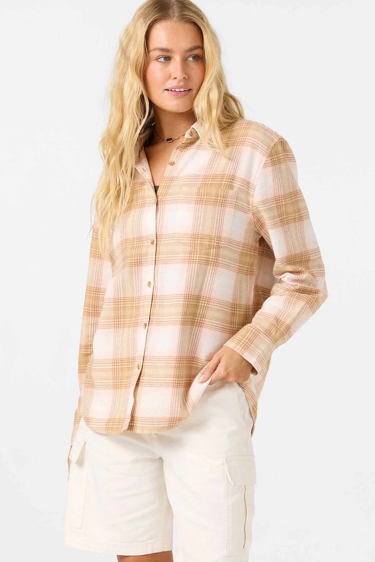 logan flannel pale pink
