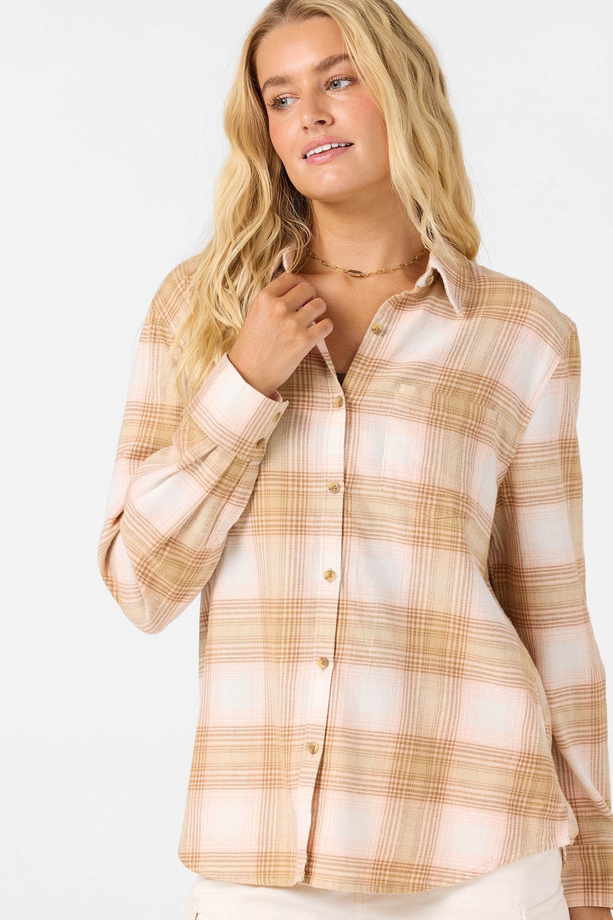 logan flannel pale pink
