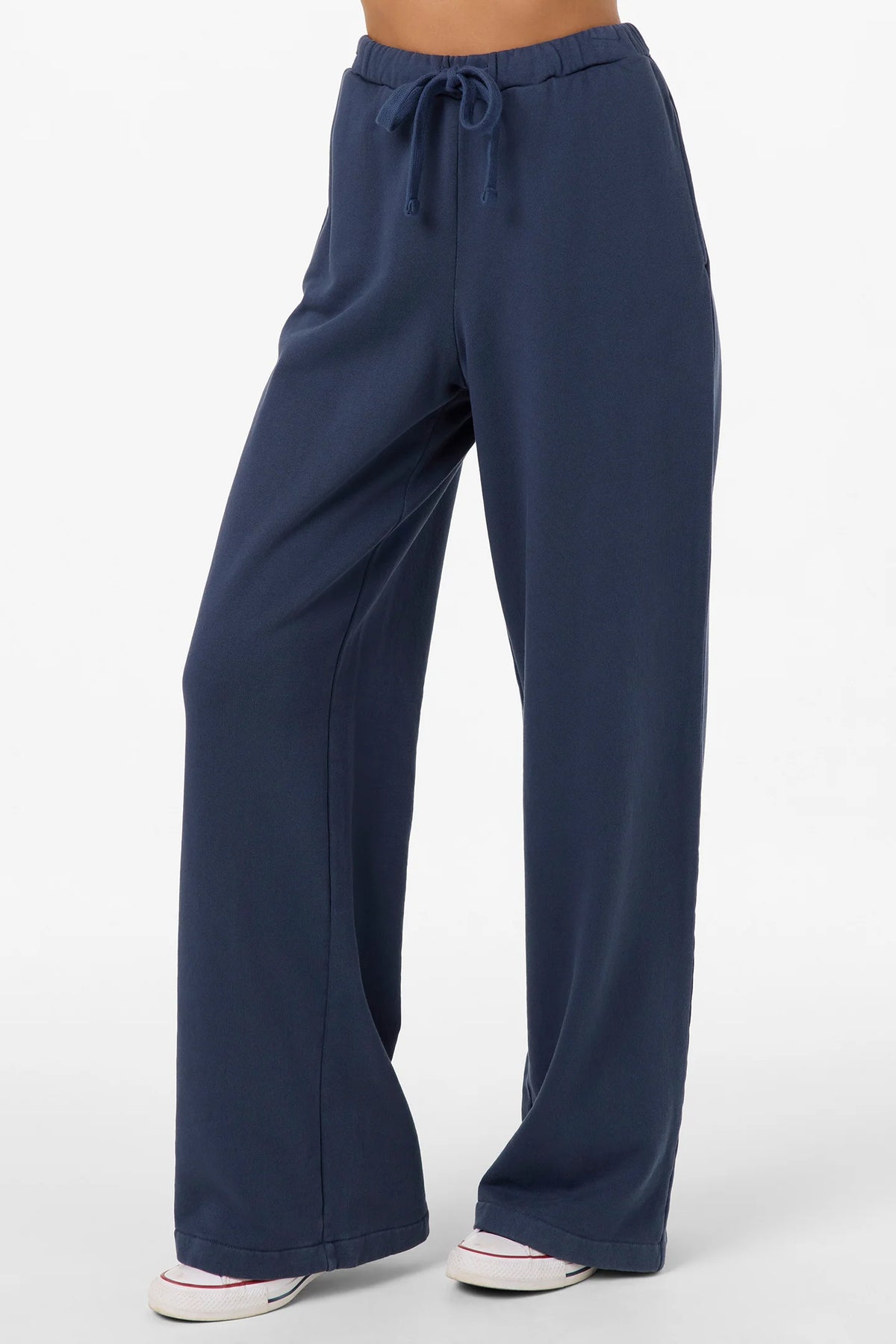 vintage navy wide leg sweat pant