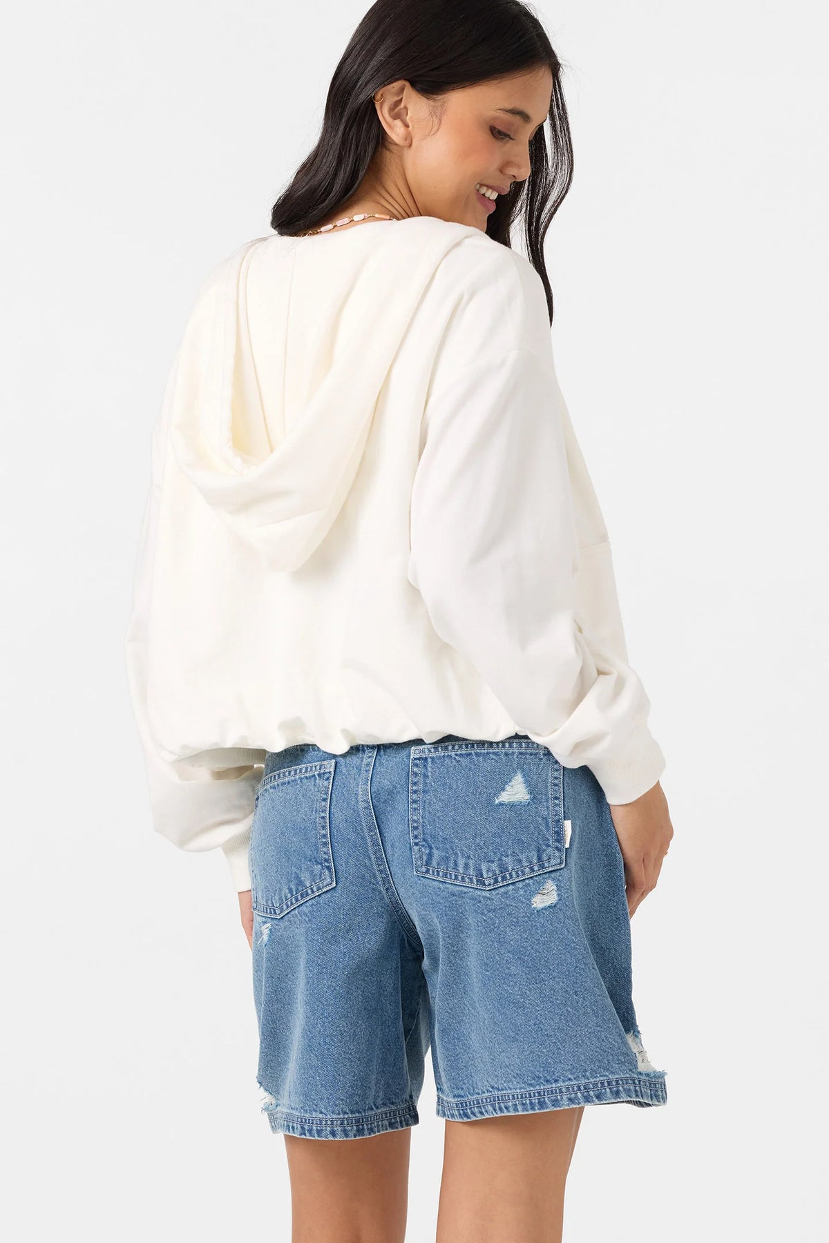 mae bubble hem hoodie