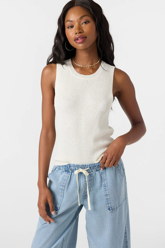 nichola winter white knit tank