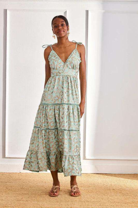 turquoise queen tiered dress