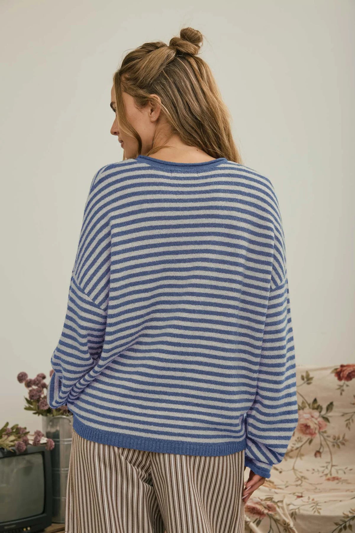 striped henley sweater