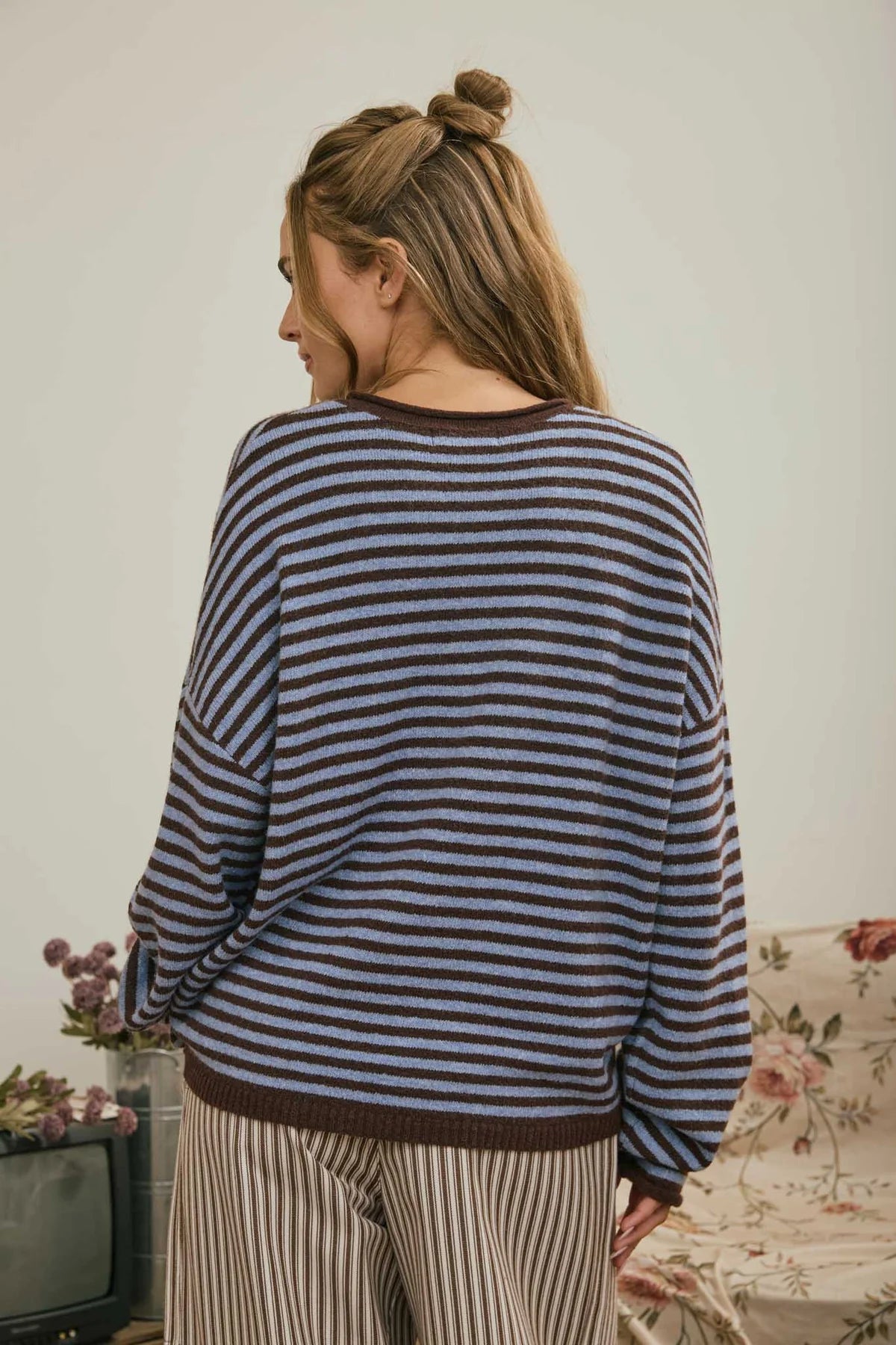 striped henley sweater