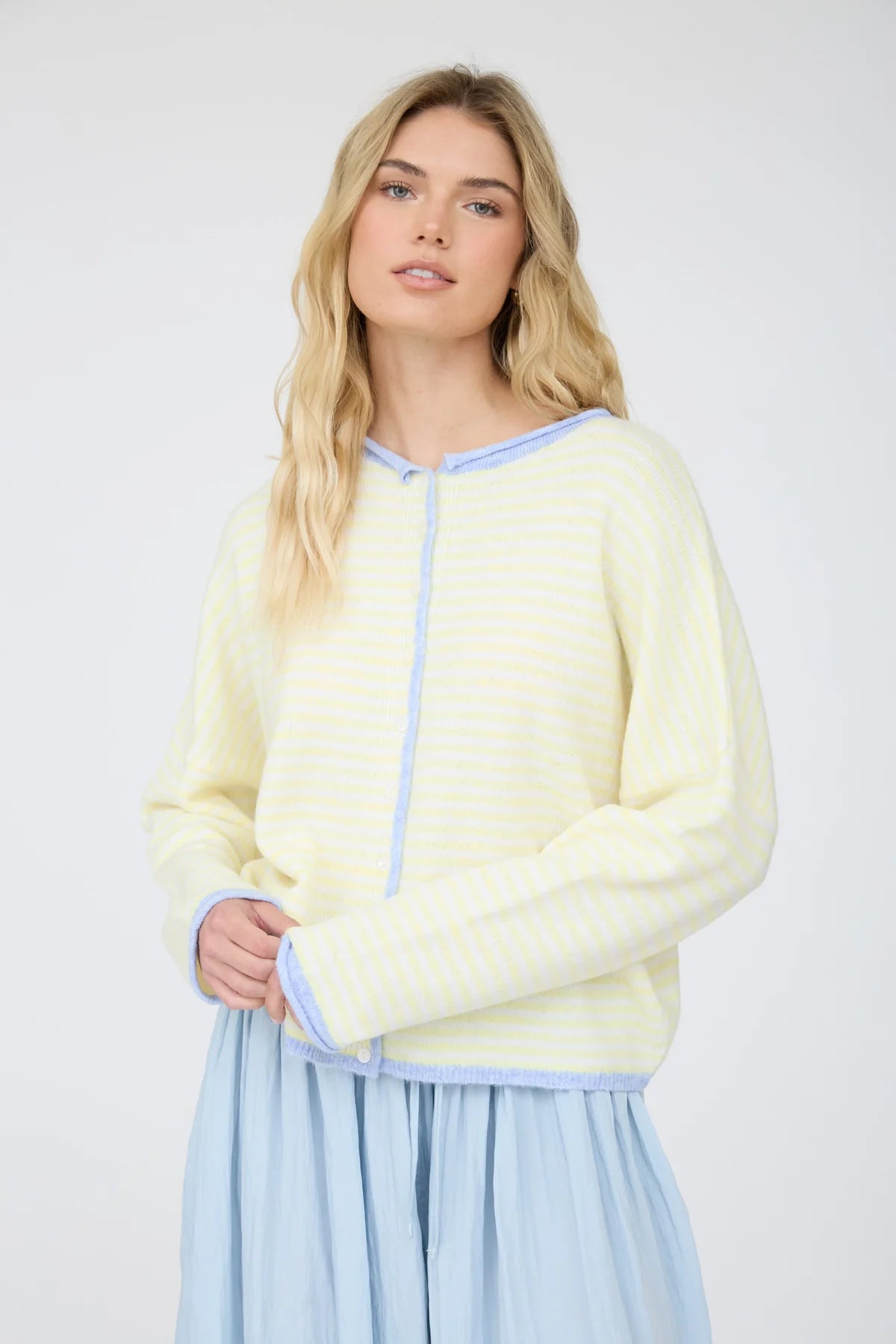 lucy lemon stripe cardi
