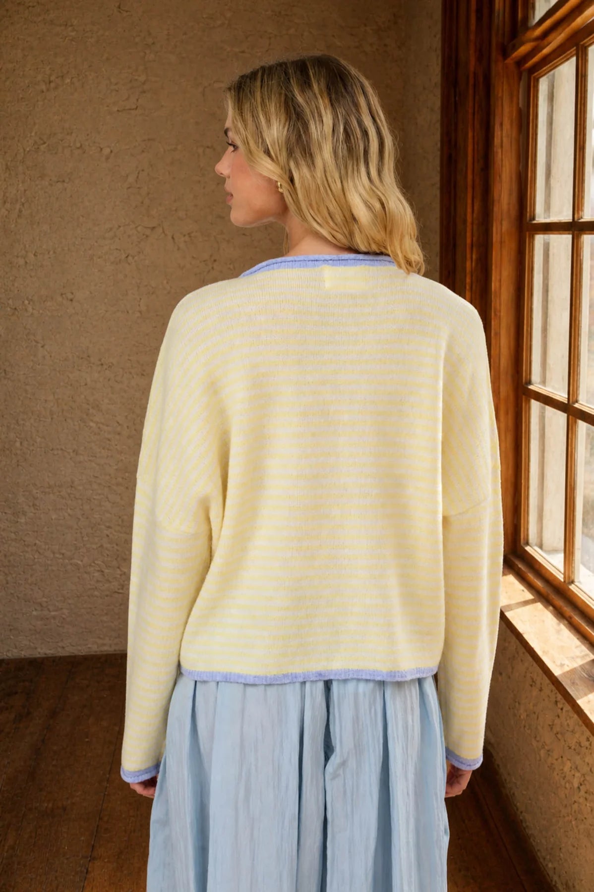 lucy lemon stripe cardi