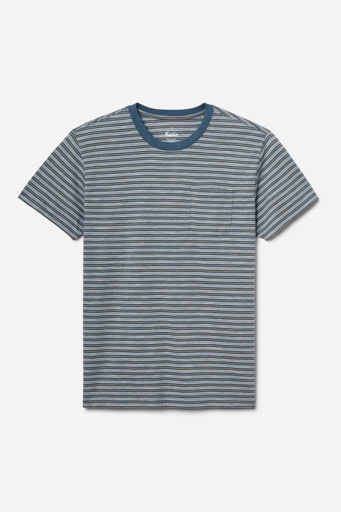 rural pocket tee blue/mustard