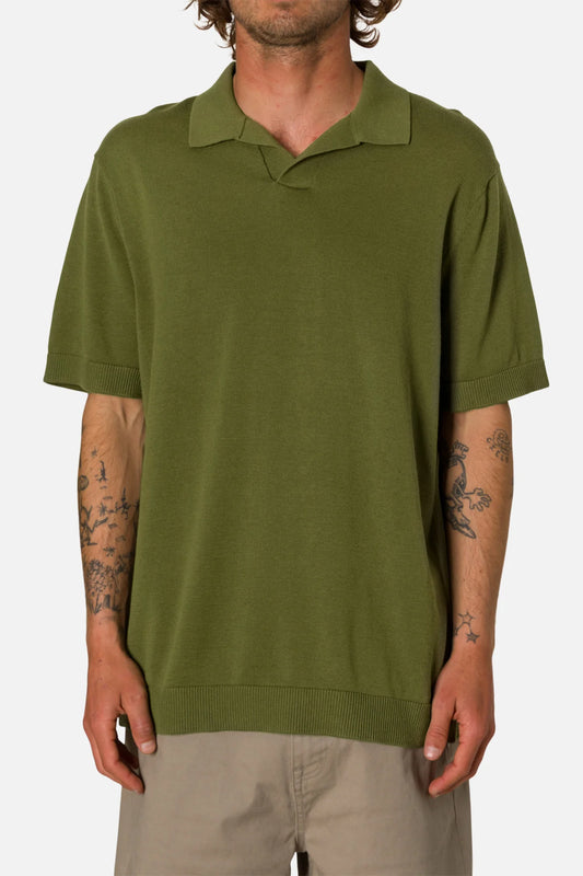 katin sherman knit polo olive