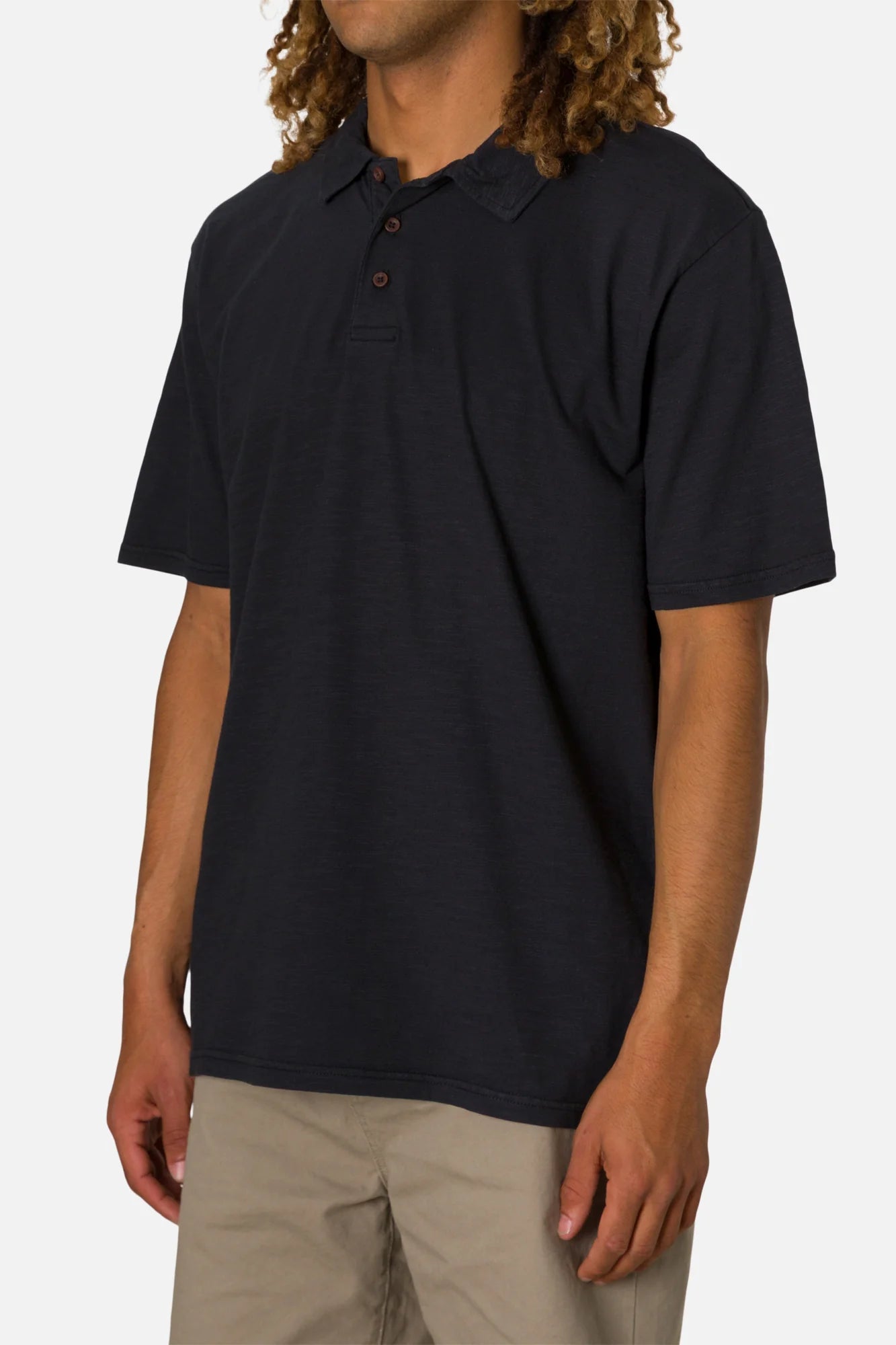 Katin slub polo black